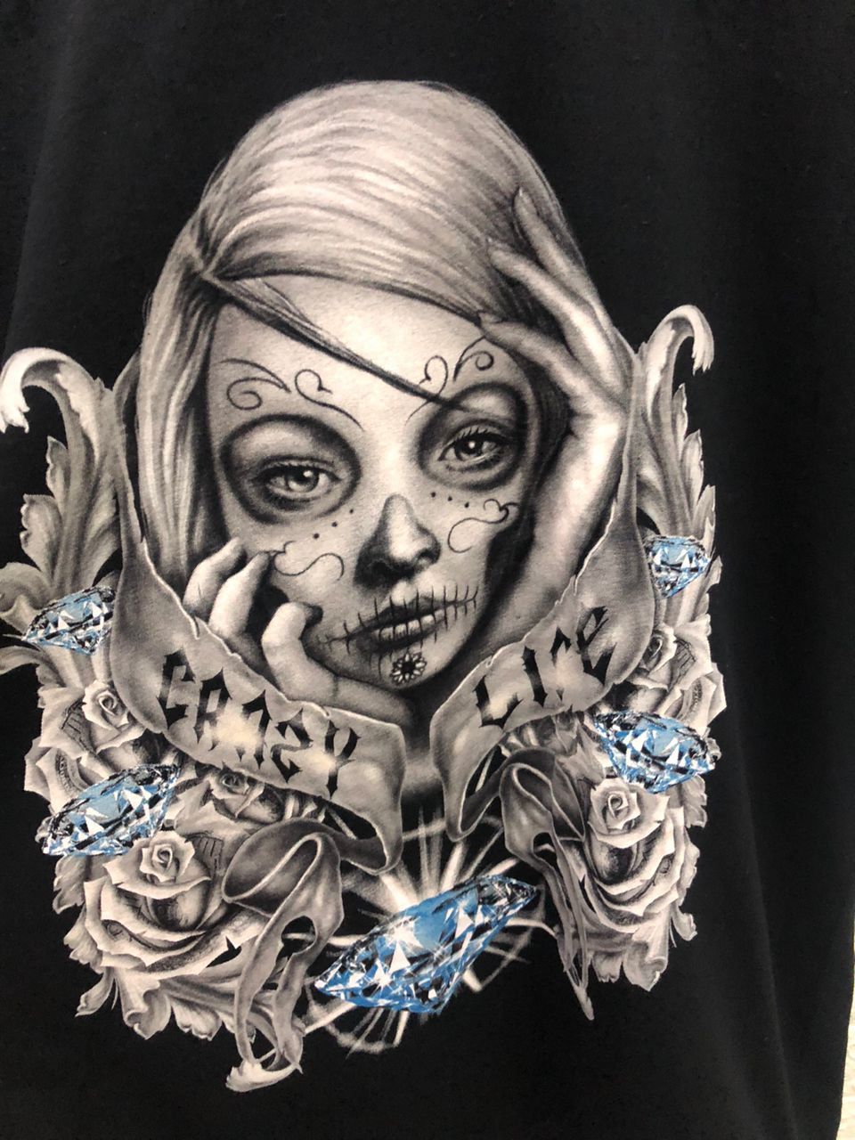 Vintage vintage crazy life diamon skull printed tshirt by pro-tag xl Size US XL / EU 56 / 4 - 2 Thumbnail