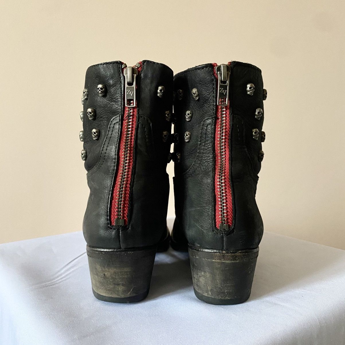 Zadig & Voltaire 00s Vintage Zadig & Voltaire Skull Biker Ankle Boots AS 98 Size US 8 / IT 38 - 4 Thumbnail