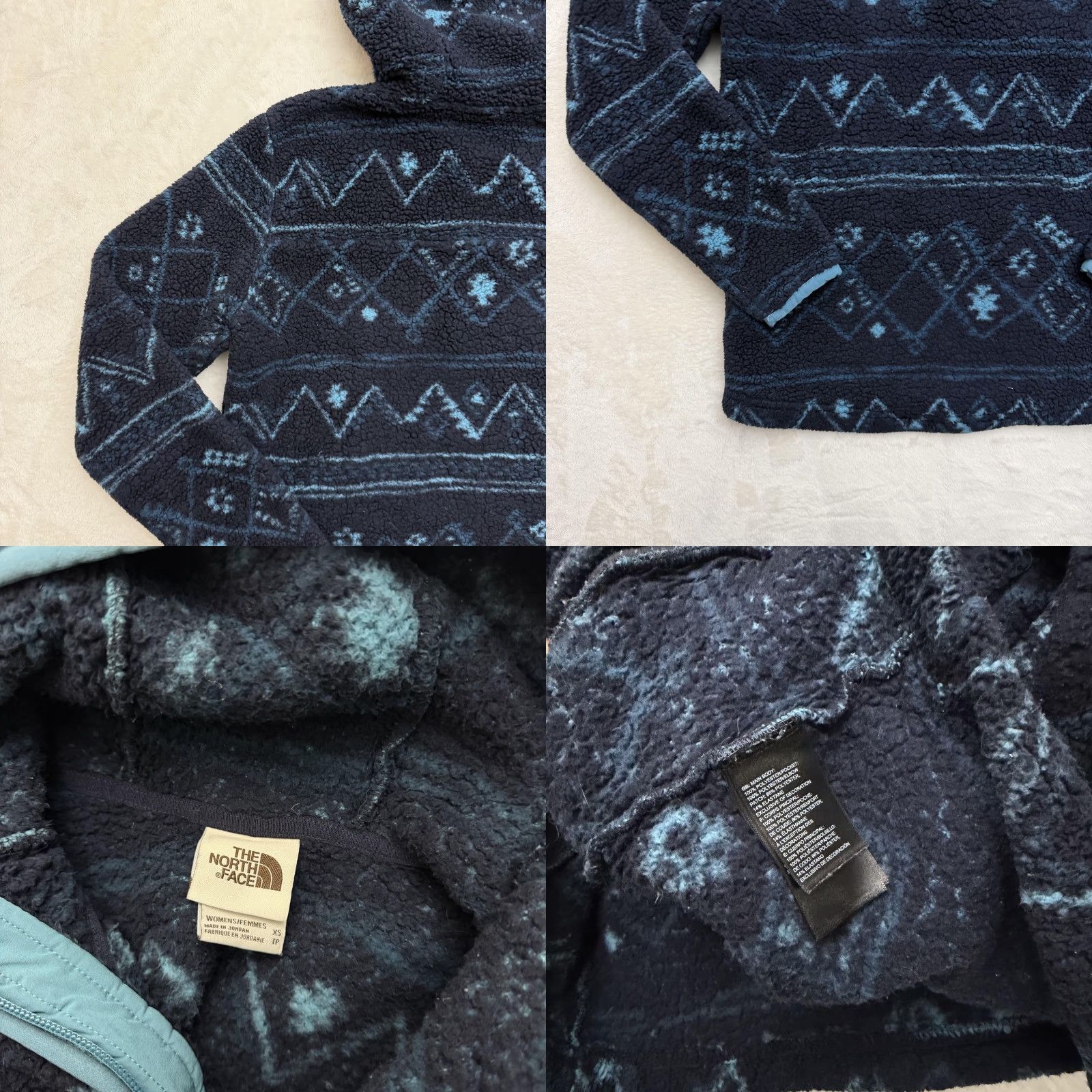The North Face The North Face Sweater Womens XS Blue Fleece Hooded Half Zip Pullover Crew Neck Zipper Logo Pockets 1/2 Zip Hoodie Size XS / US 0-2 / IT 36-38 - 9 Thumbnail