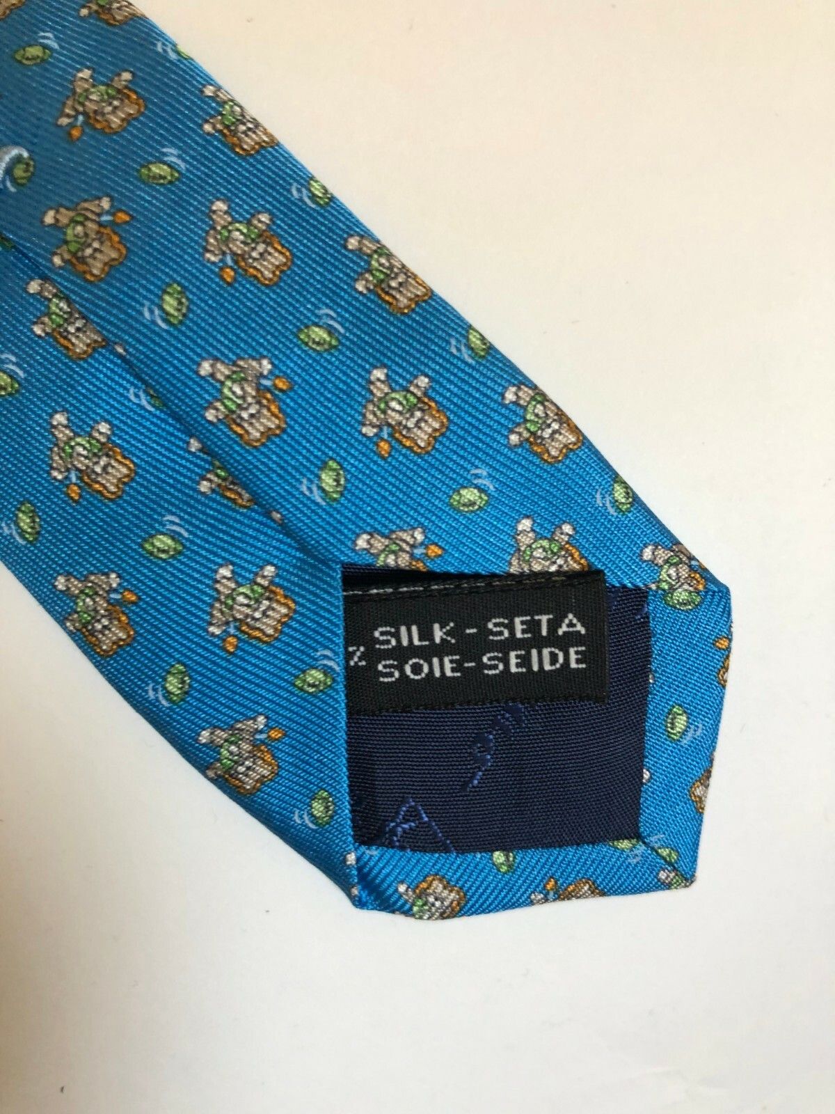 Salvatore Ferragamo Salvatore Ferragamo Sky Blue Teddy Bear Silk Tie Italy Size ONE SIZE - 5 Thumbnail