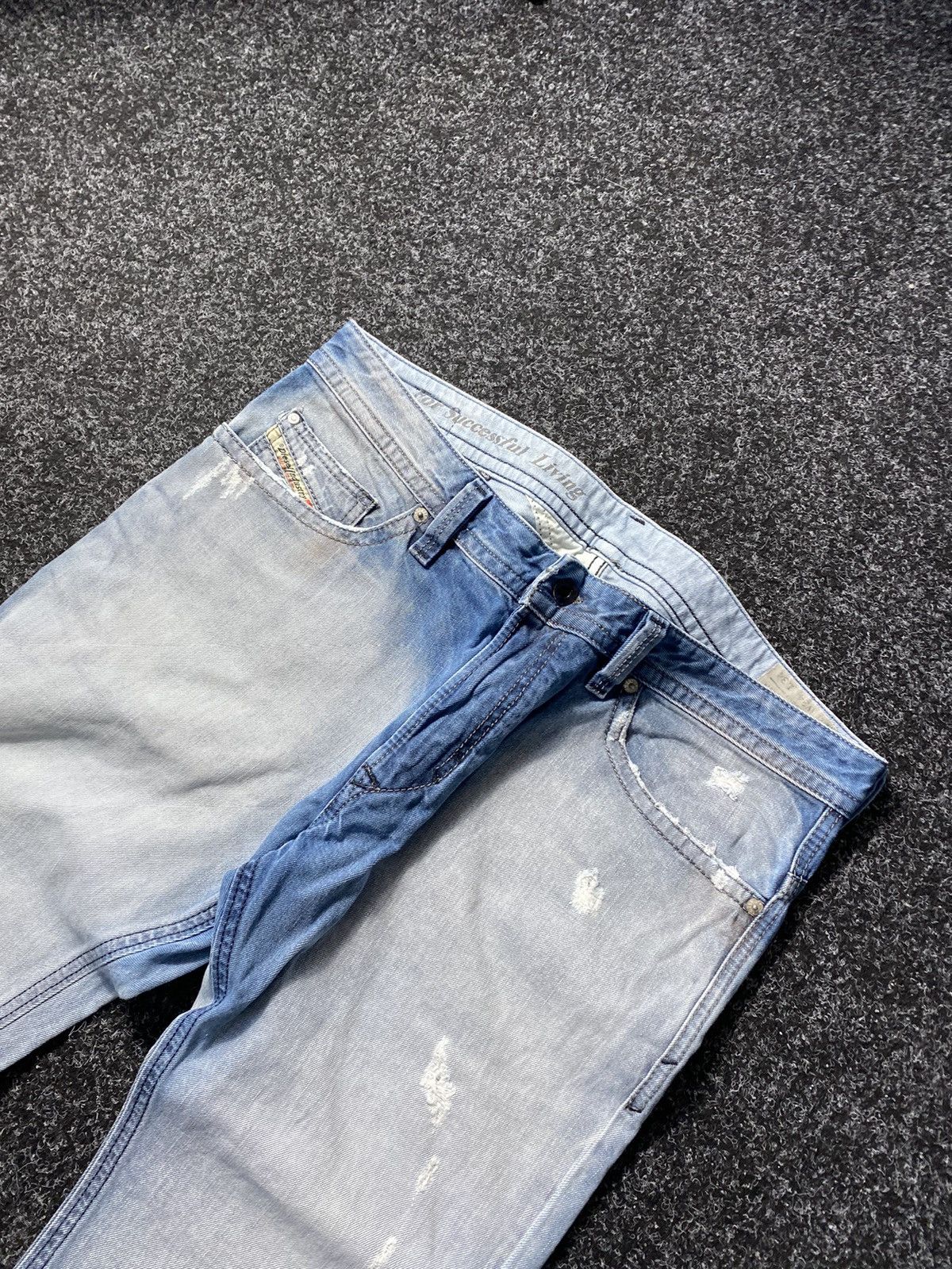 Diesel × Japanese Brand 🔥OPIUM Diesel Washed Blue White Distressed Jeans Punk Rare Size US 34 / EU 50 - 11 Thumbnail