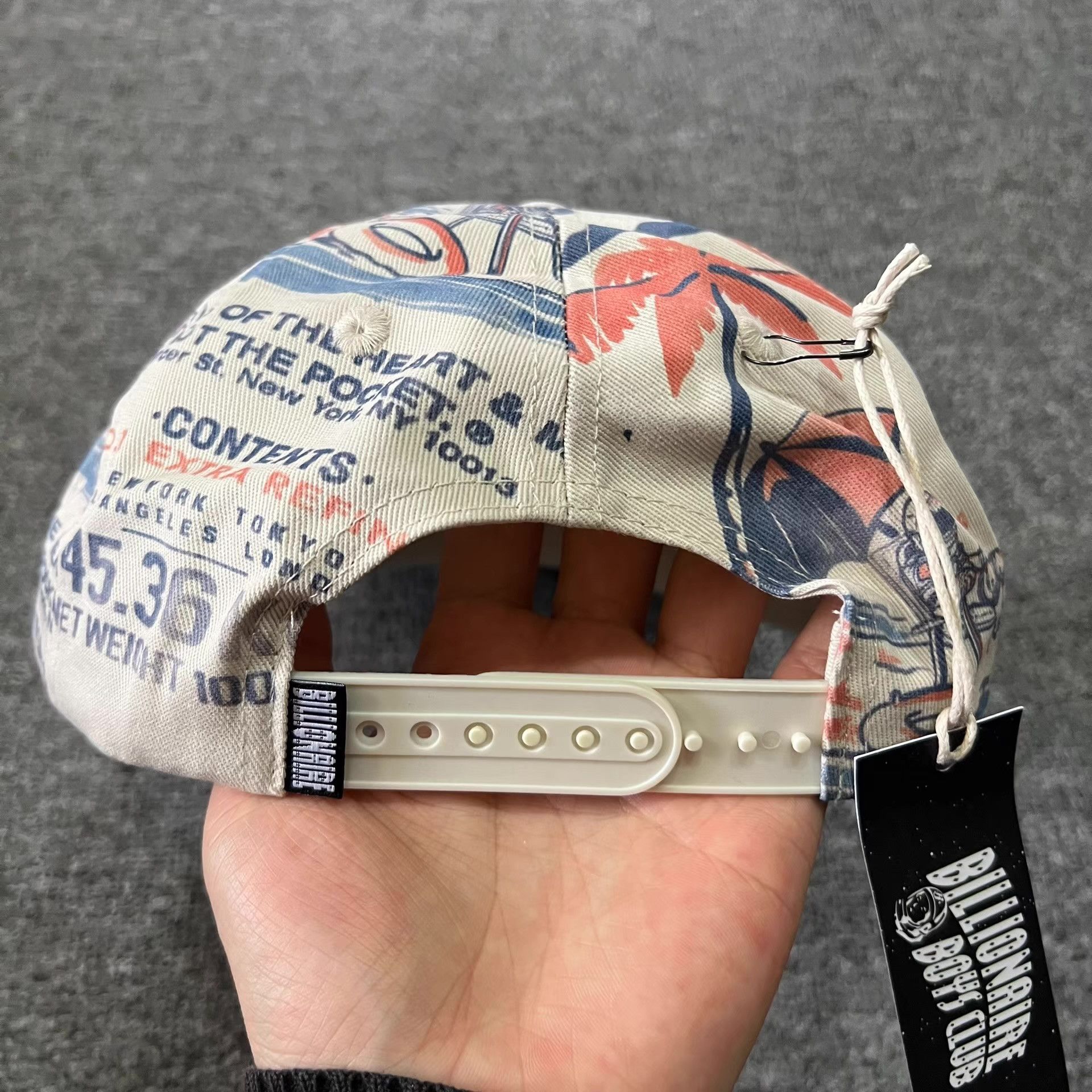 Billionaire Boys Club BBC Print Vintage Logo Beach Theme Flat Brim Baseball Cap。Q7 Size ONE SIZE - 7 Thumbnail