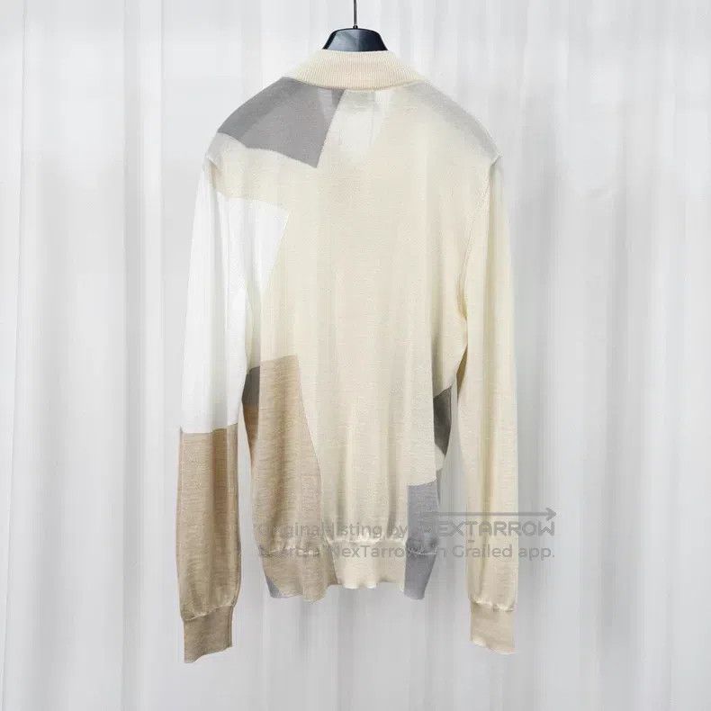 Hermes Hermes Geometric Patchwork Cashmere Zip Knit Jacket Size US S / EU 44-46 / 1 - 2 Thumbnail