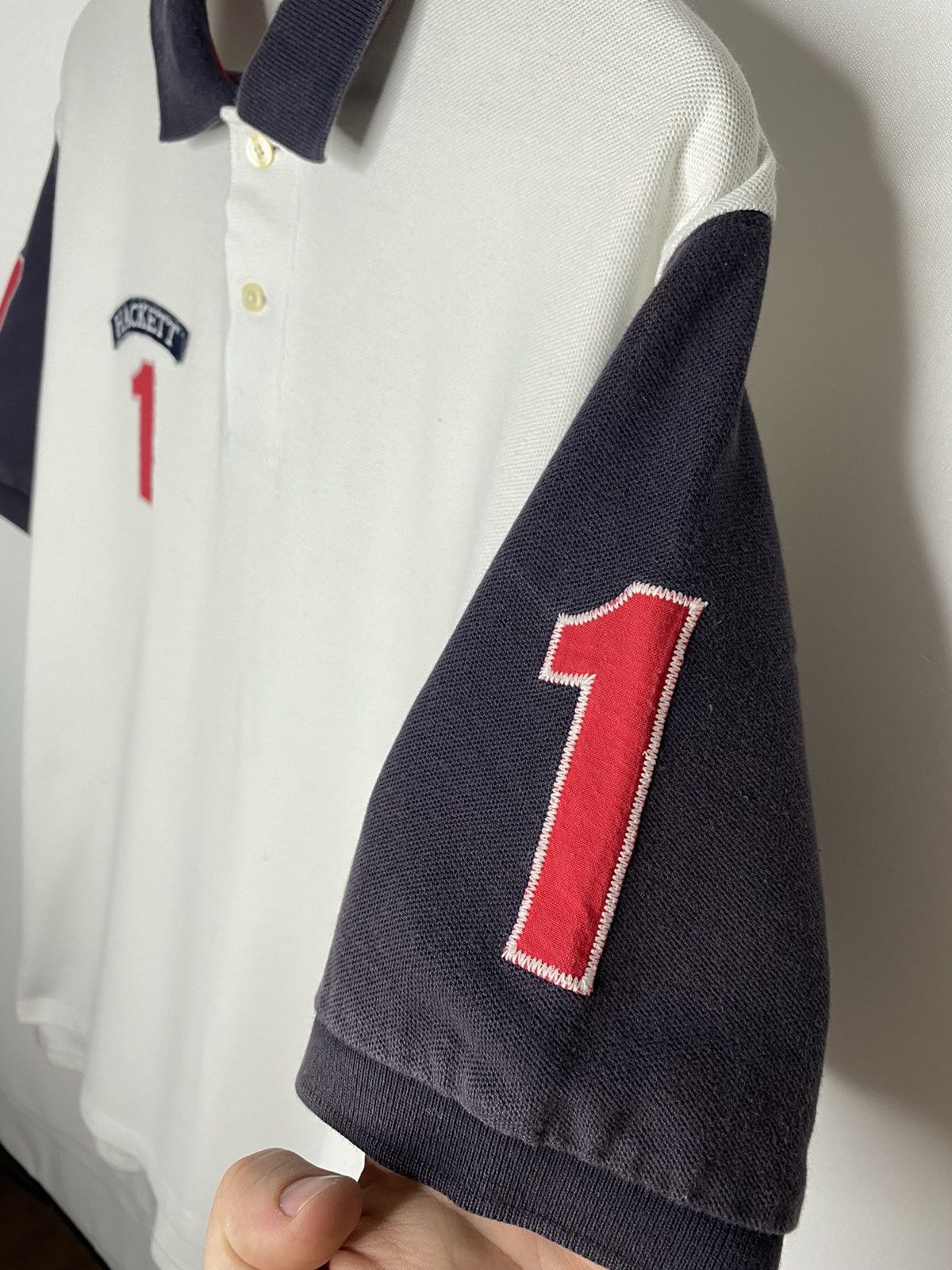 Hackett × Vintage Vintage Hackett London #1 Polo Shirt Short Sleeve Big Logo Size US L / EU 52-54 / 3 - 7 Thumbnail