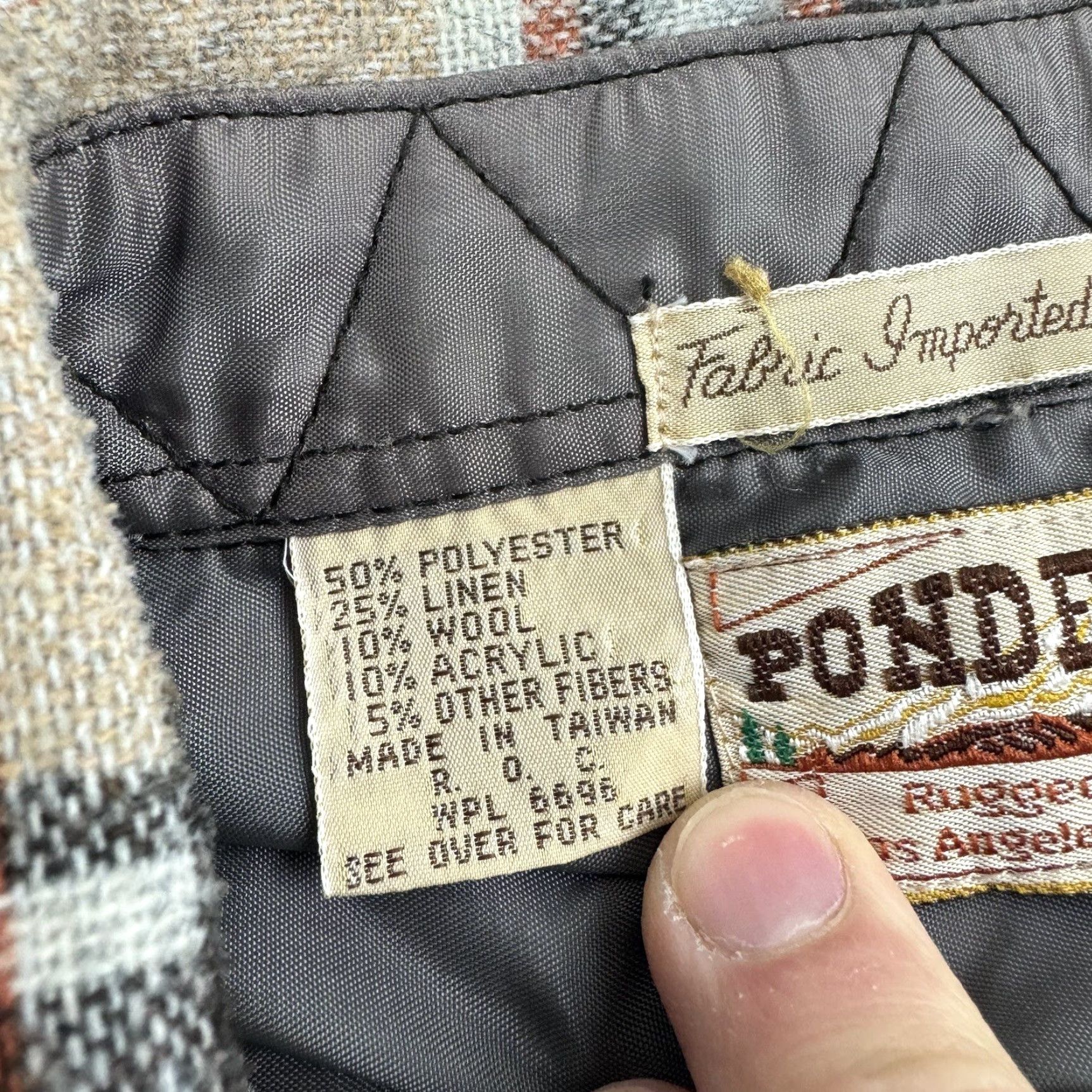 Vintage VINTAGE Ponderosa Flannel Shirt Mens Large Brown Plaid Linen Wool Blend 80s 90s Shirt Regular Button-Up Size US L / EU 52-54 / 3 - 4 Thumbnail