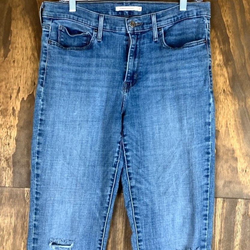 Levi's Signature Levi Strauss Womens Jeans Blue Denim Mid Rise Slim Straight Stretch 31 Size 24" / US 00 / IT 34 - 2 Thumbnail