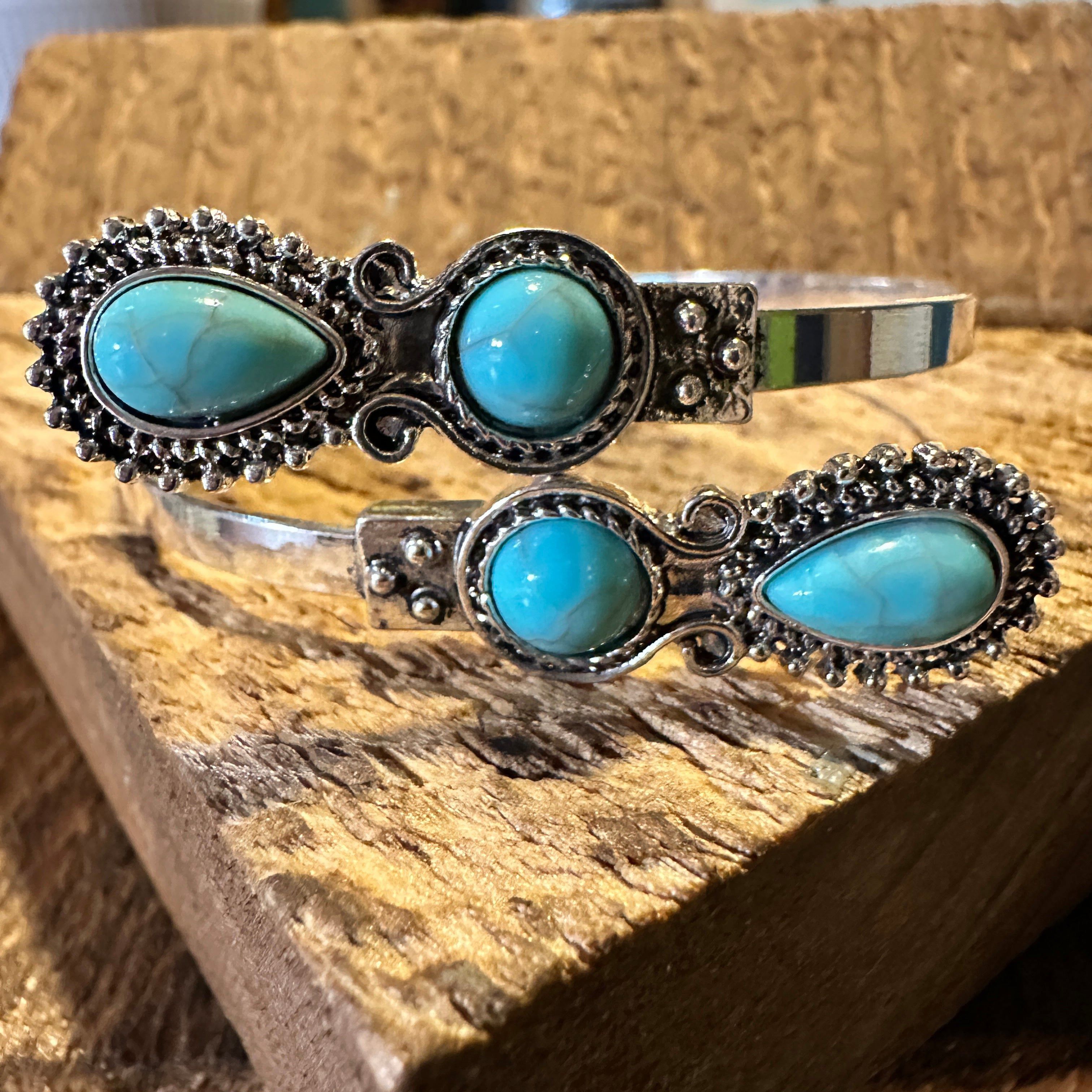 Other Boho Vintage Southwestern Cowgirl Cuff Bracelet, Turquoise S Size ONE SIZE - 3 Thumbnail