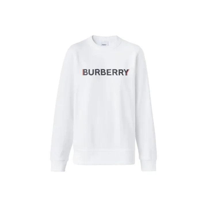 Burberry Burberry White Logo Print Long Sleeve Sweatshirt 0079 Size XS / US 0-2 / IT 36-38 - 1 Thumbnail