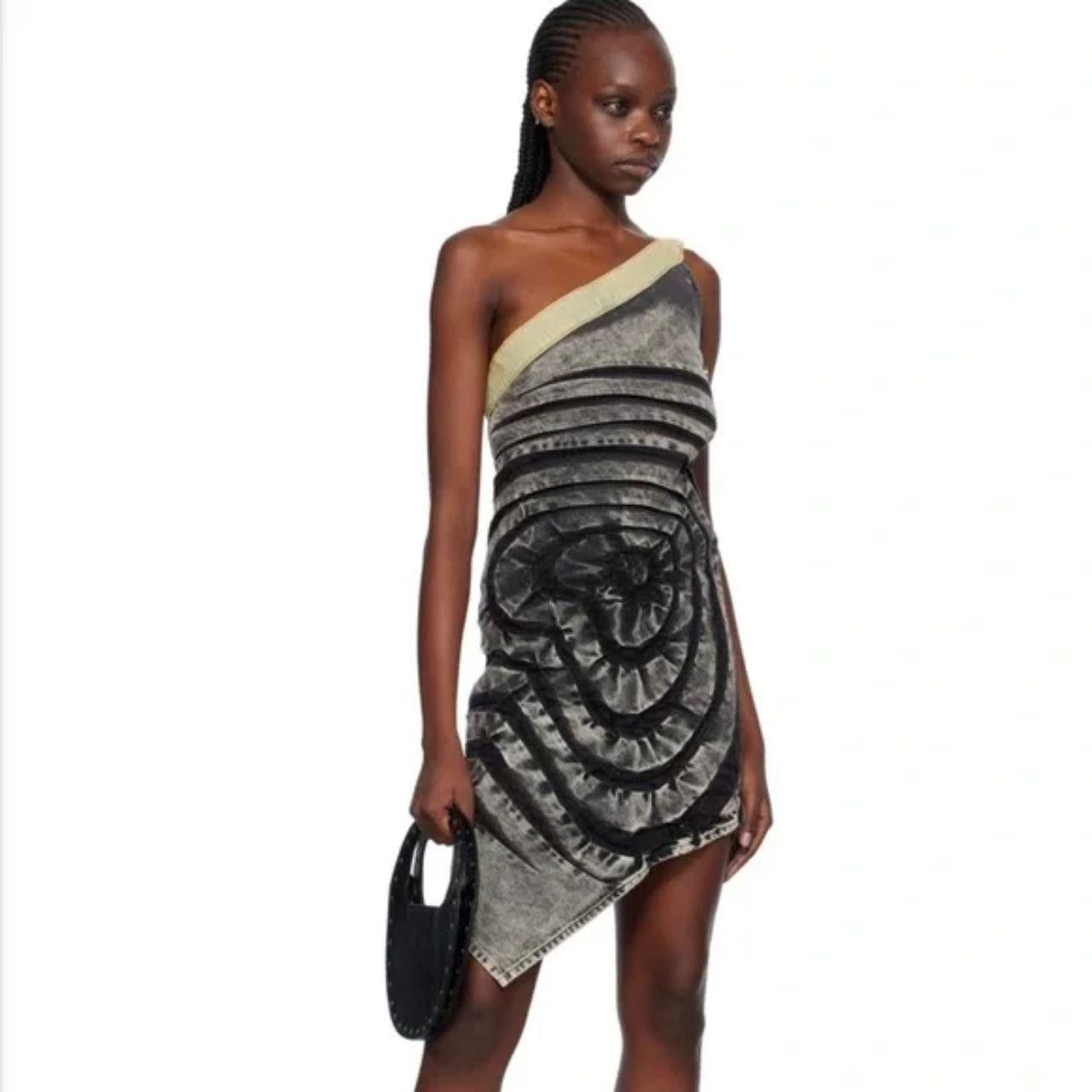 MASHA POPOVA Masha Popova Gray Heart Denim Ssense Minidress Size XS / US 0-2 / IT 36-38 - 3 Thumbnail