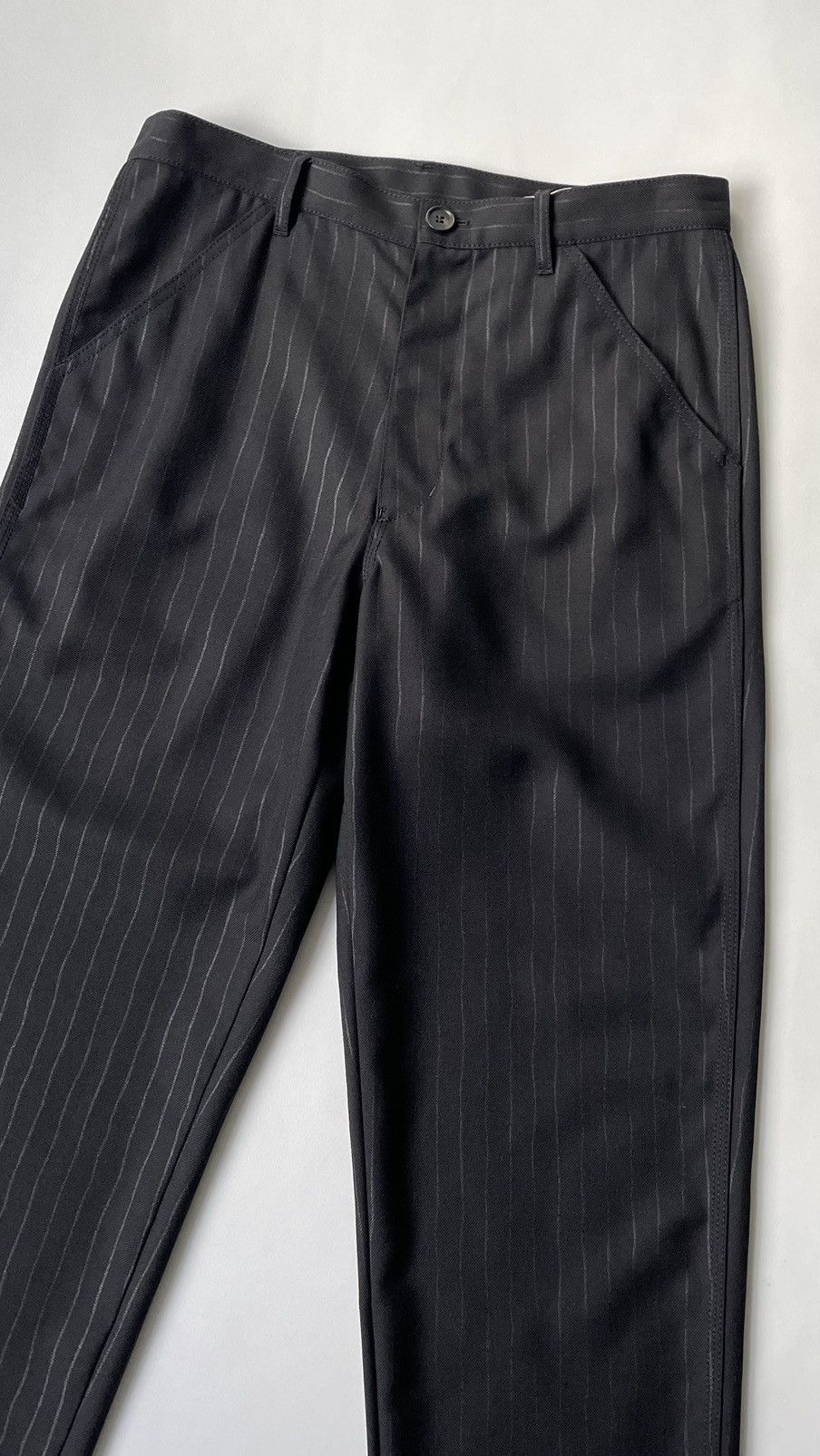 Comme des Garcons Black Pinstripe Wool Utility Trousers Size US 32 / EU 48 - 7 Thumbnail