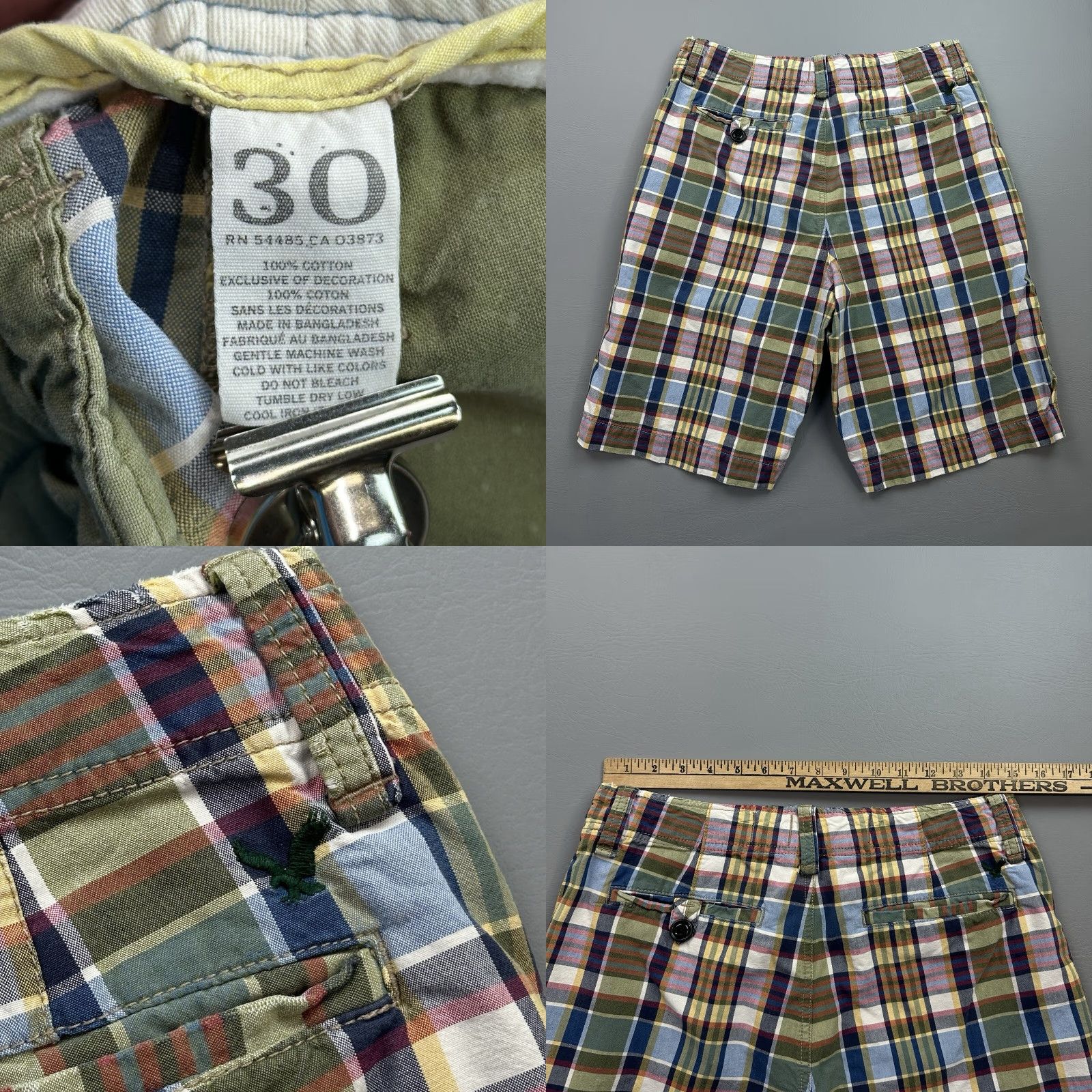 American Eagle Outfitters VINTAGE American Eagle Shorts Mens 30 Plaid Flat Front Chino Casual Y2K Mens Size US 30 / EU 46 - 8 Thumbnail