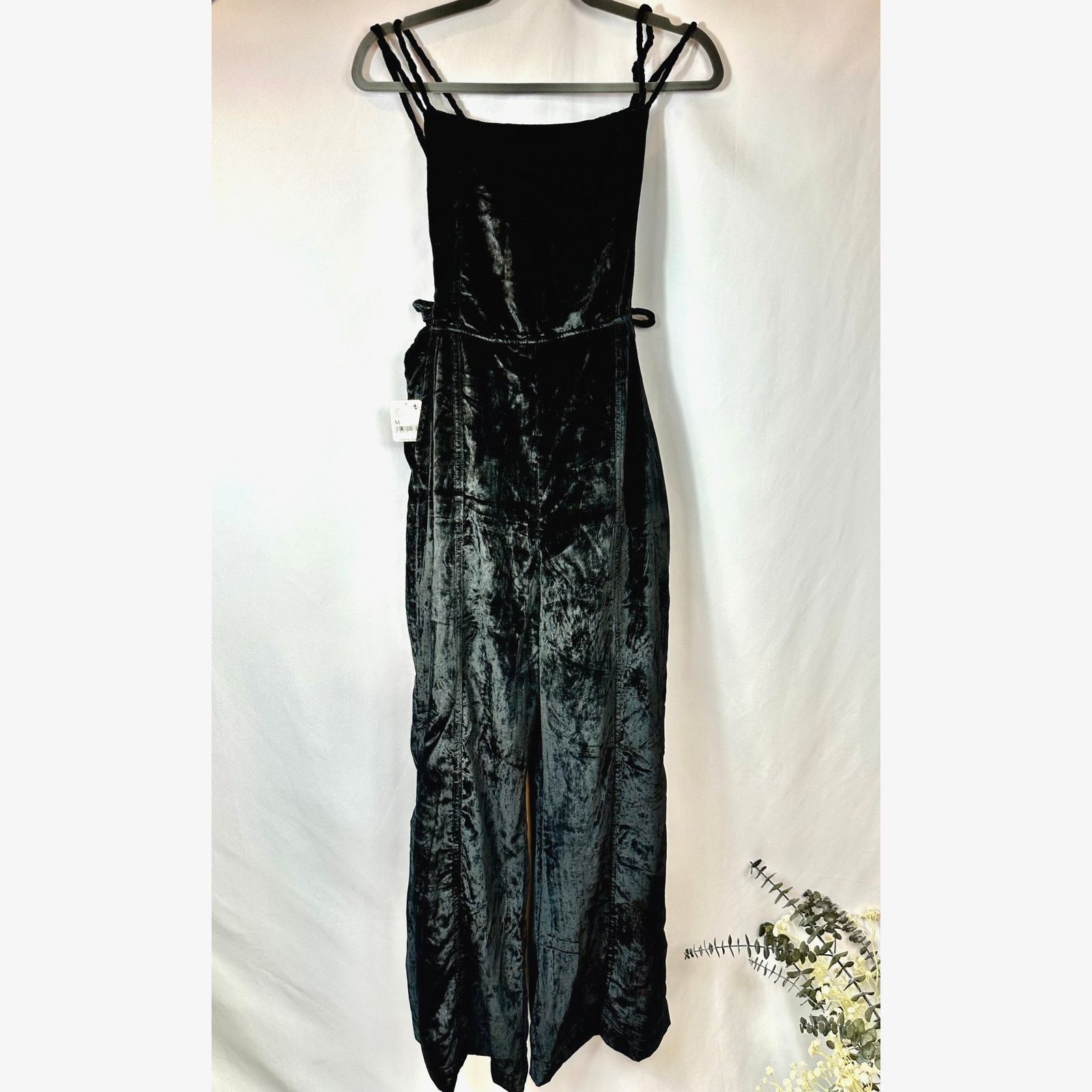 Free People Free People 90s Forever Overalls Crushed Velvet Black size M Size 30" / US 8 / IT 44 - 15 Thumbnail