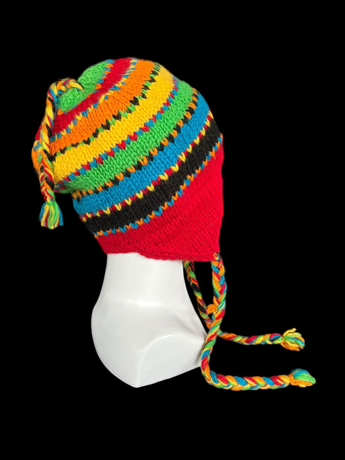 Japanese Brand × Kapital × Vintage Hippies Style Crochet Knitted Handmade Wool Beanie Hats ☠️🌈 Size ONE SIZE - 2 Thumbnail