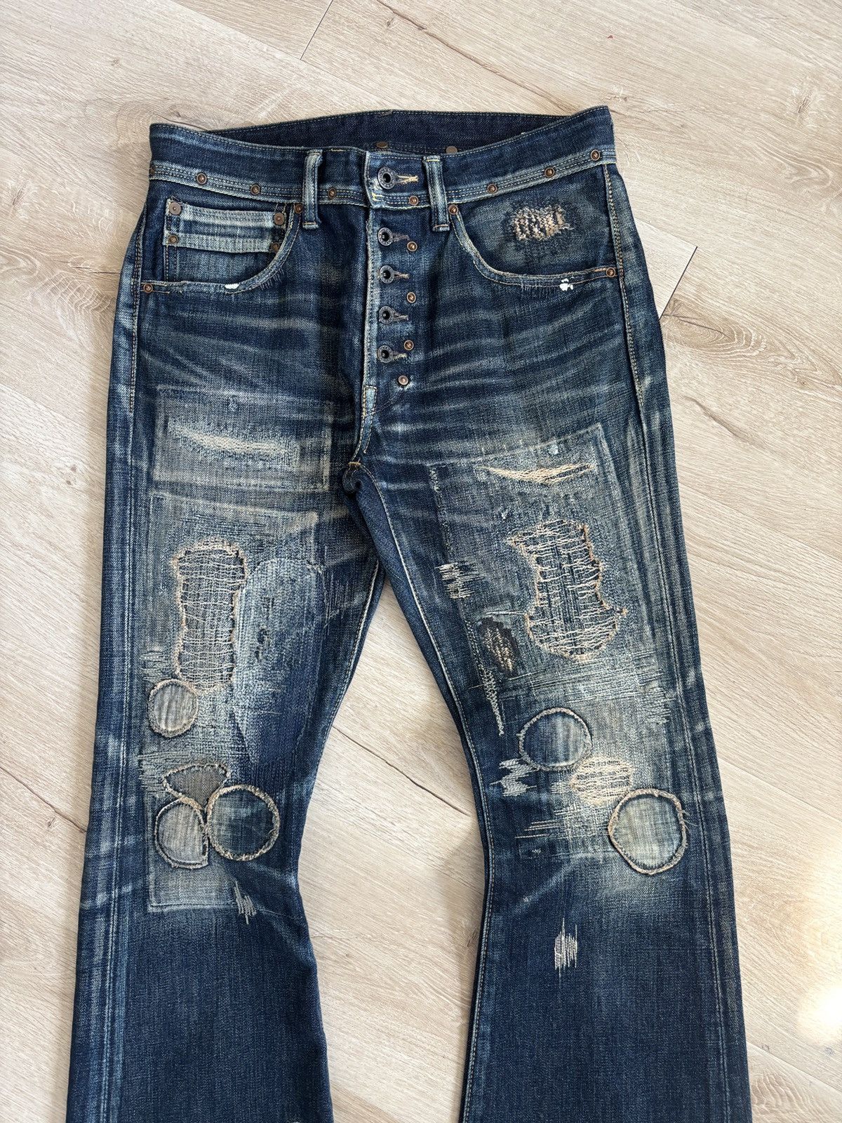 Kapital Kountry Kapital Flare Boro Denim Size US 29 - 3 Thumbnail