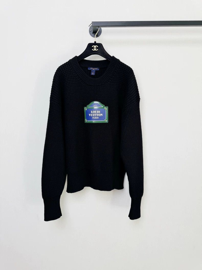 Louis Vuitton Louis Vuitton Black Knit Sweater Size L Size US L / EU 52-54 / 3 - 1 Thumbnail