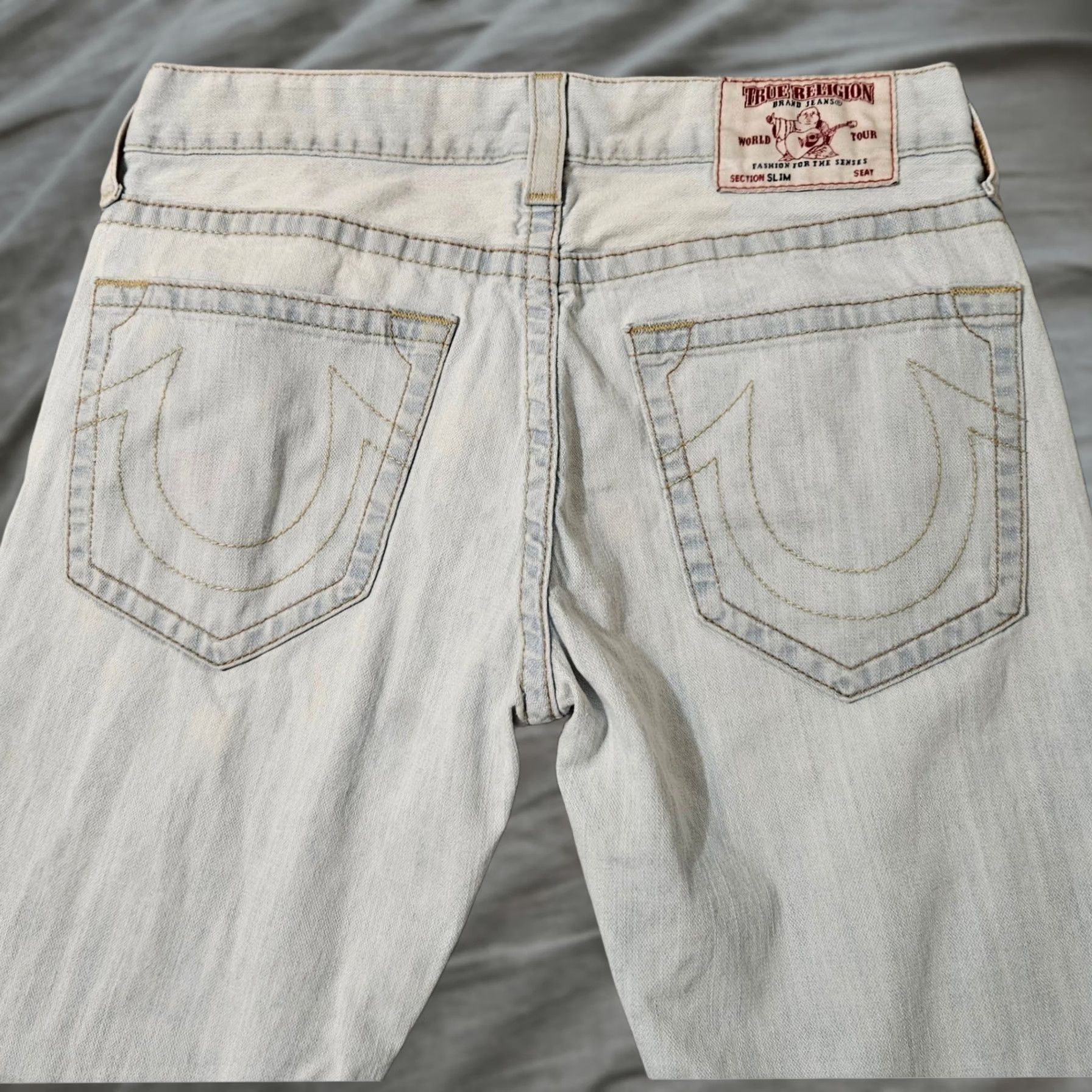 True Religion True Religion Jeans Mens 34 x 31 Light Blue Distressed Slim Size US 34 / EU 50 - 1 Thumbnail