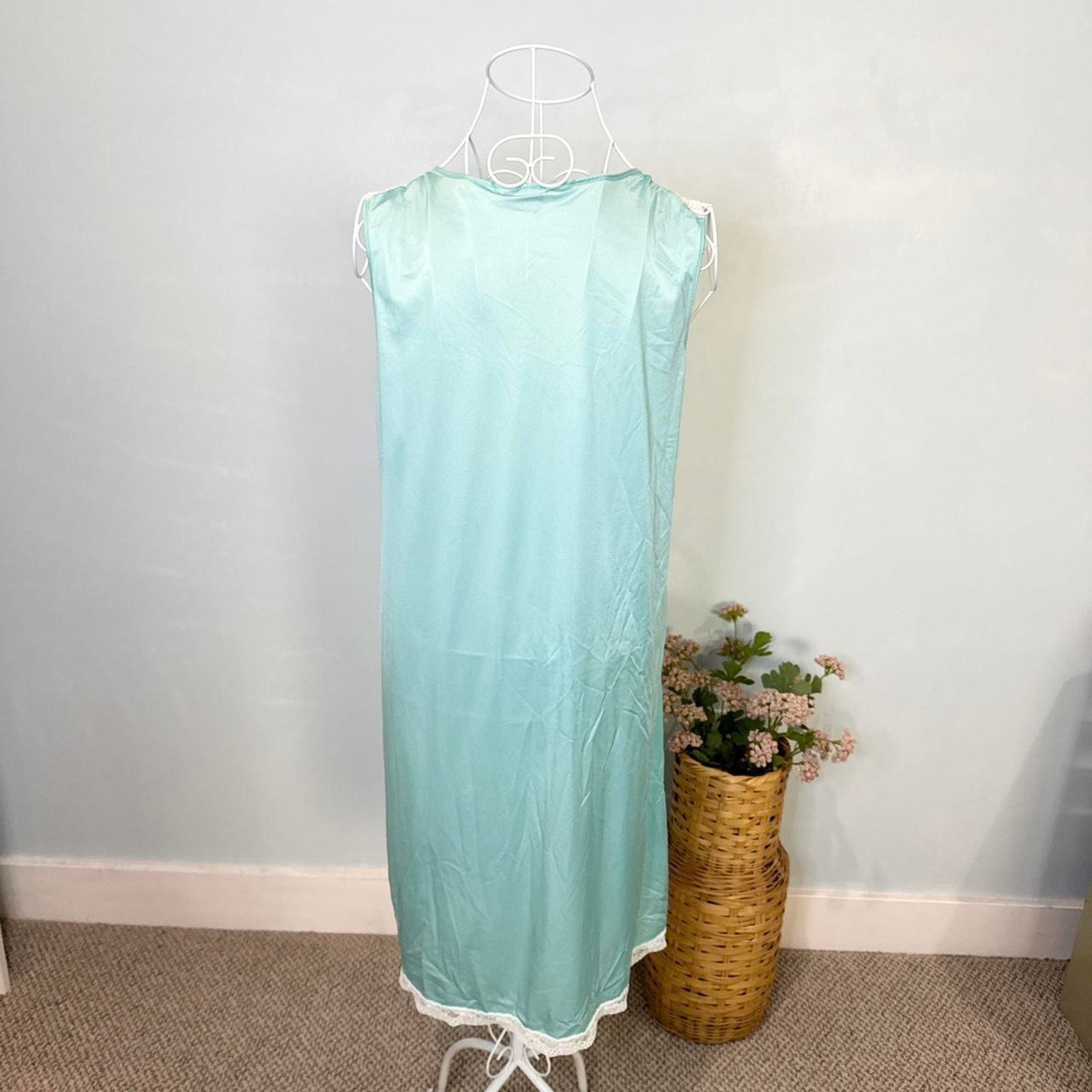 Other Vintage sea blue edwardian lace slip dress Size S / US 4 / IT 40 - 5 Thumbnail