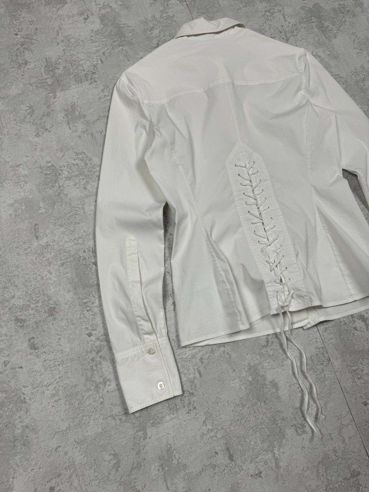 Gucci Rare Gucci Lace-Up White Shirt Size 40 Size S / US 4 / IT 40 - 9 Thumbnail