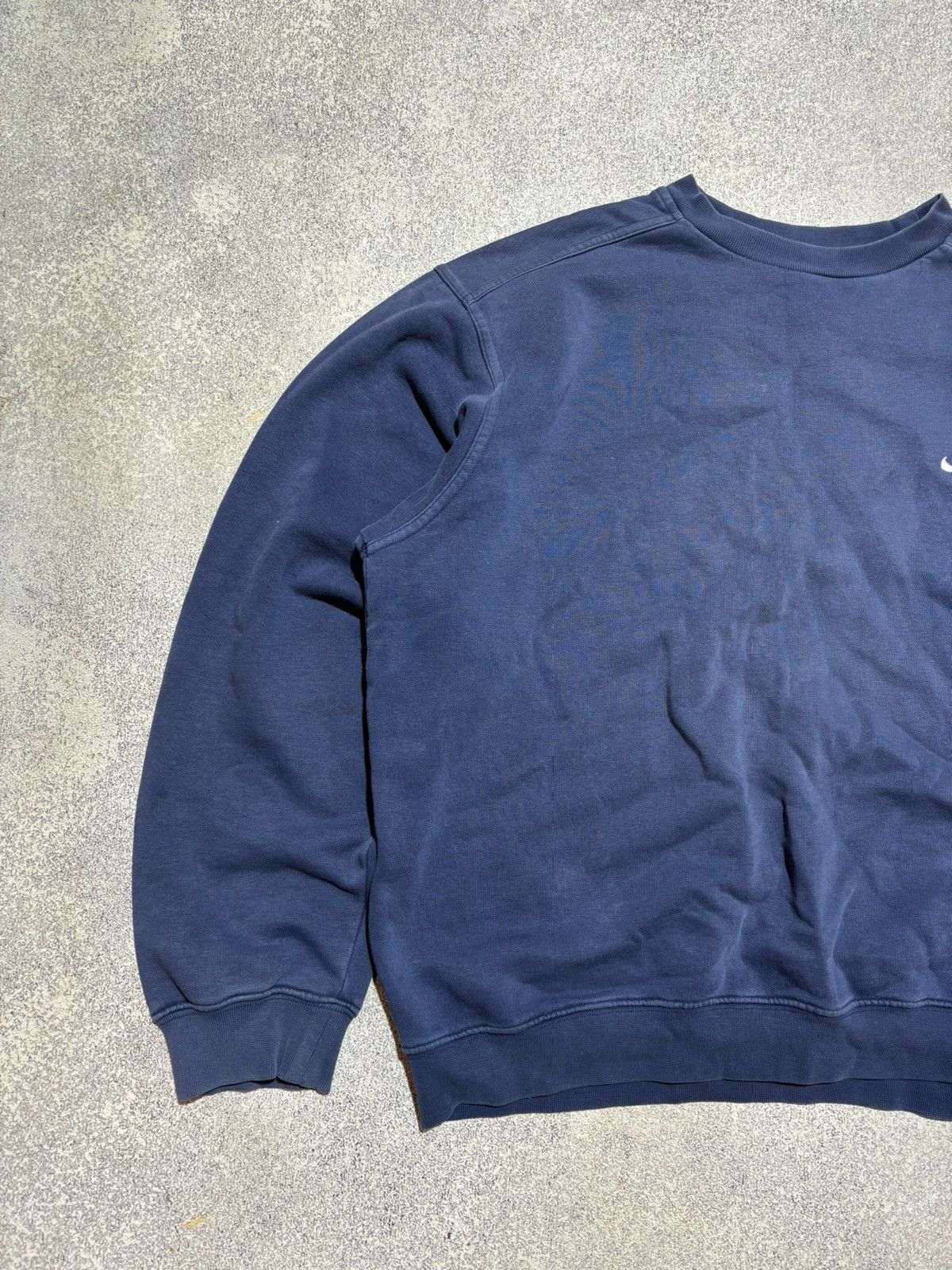 Nike × Vintage 90s Nike Vintage Blue Sweatshirt Drill Small Swoosh size M Size US M / EU 48-50 / 2 - 3 Thumbnail