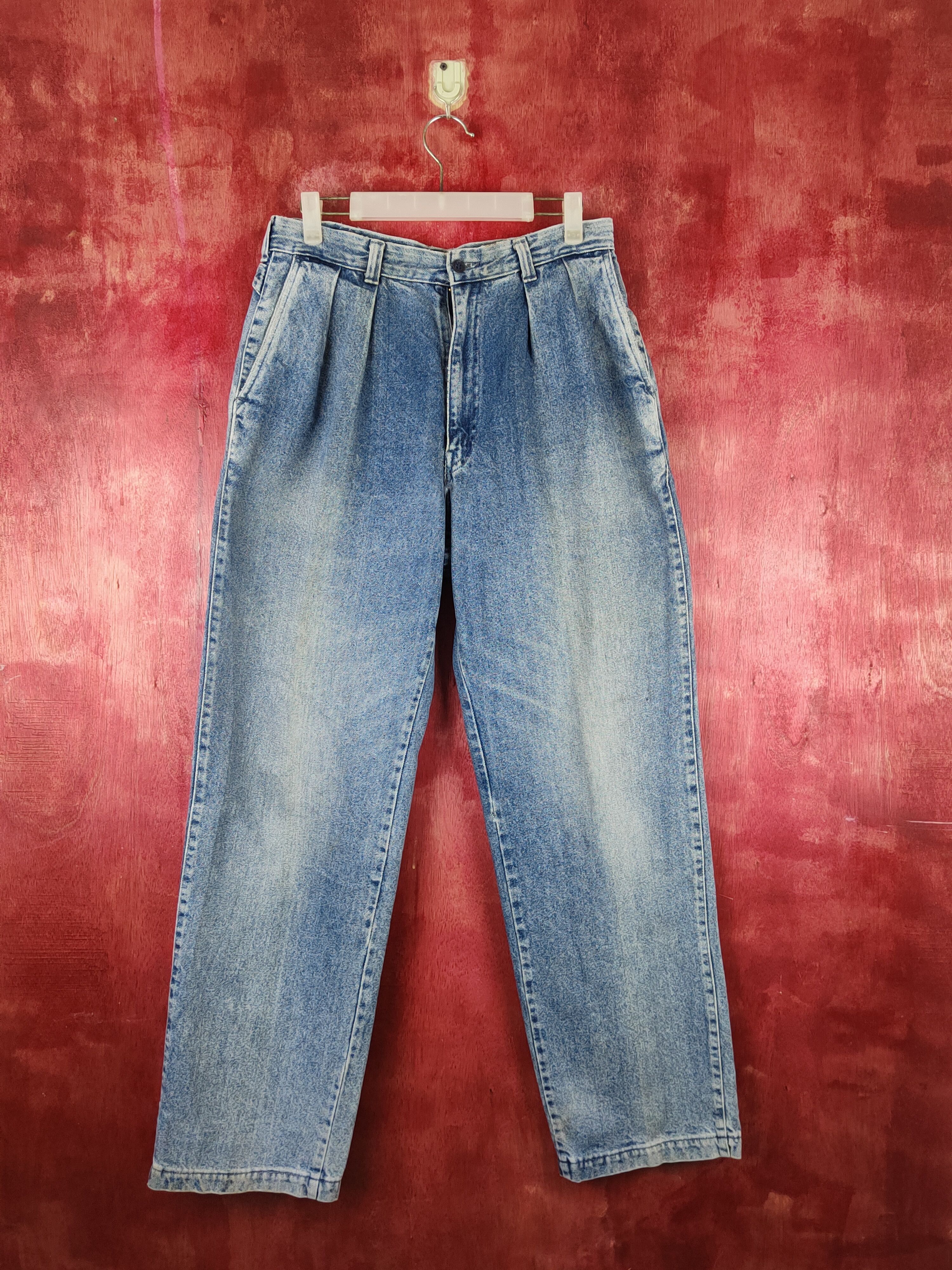 Japanese Brand Wolvo Blue Distressed Ripped vintage Jeans #S1651 Size US 30 / EU 46 - 1 Thumbnail