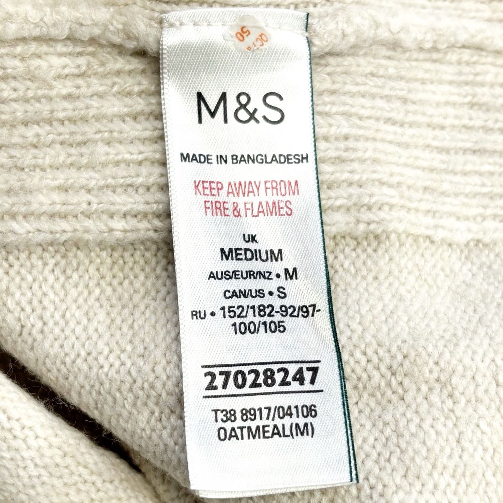 Vintage M&S Collection Vest Jumper Medium Relaxed Oatmeal Women’s Used Size M / US 6-8 / IT 42-44 - 7 Thumbnail