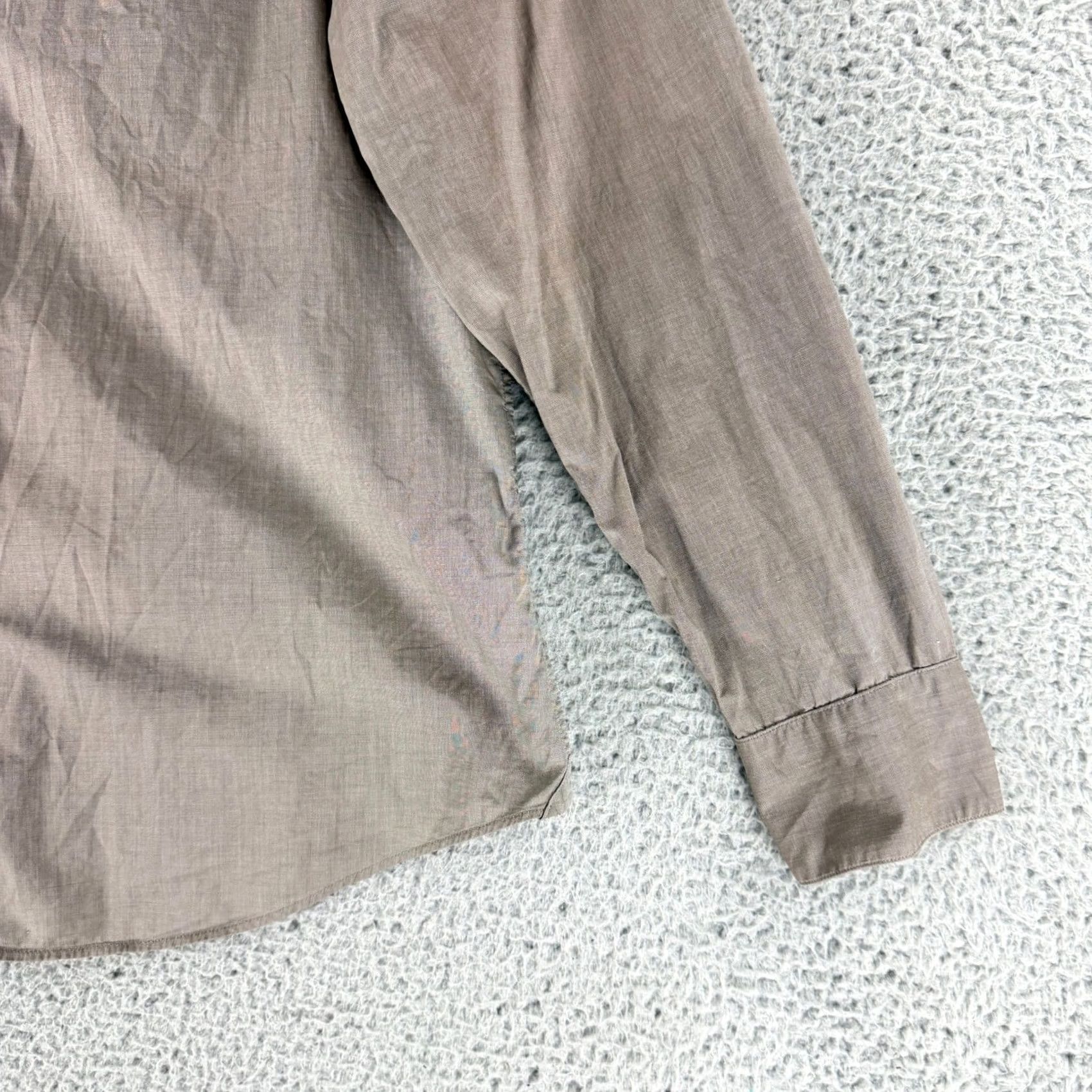 John Varvatos VINTAGE John Varvatos Button-Down Shirt Mens L Brown Cotton Long Sleeve Roll Tab Pocket Size US L / EU 52-54 / 3 - 3 Thumbnail