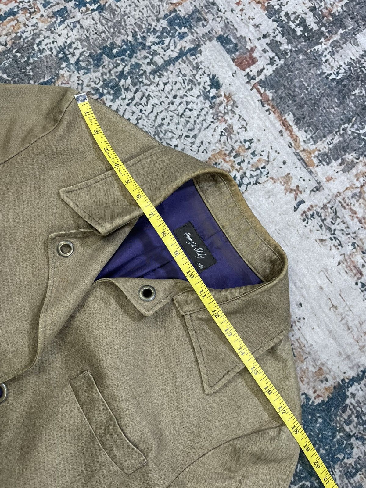 Japanese Brand Swingin Slily Herringbone Laced Gusset Jacket Size US M / EU 48-50 / 2 - 5 Thumbnail