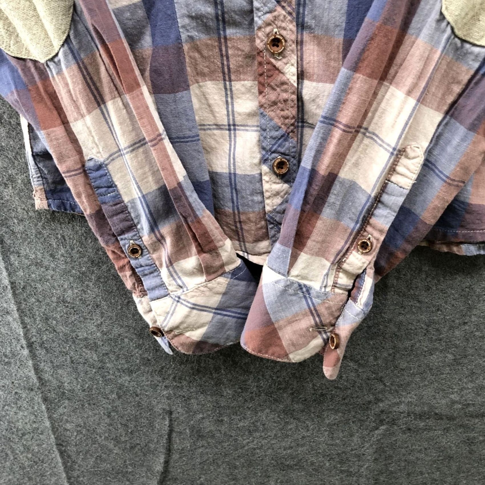 Maison Scotch Maison Scotch & Soda Button Up Shirt Womens S Plaid Pink Blue Elbow Patch Size S / US 4 / IT 40 - 5 Thumbnail