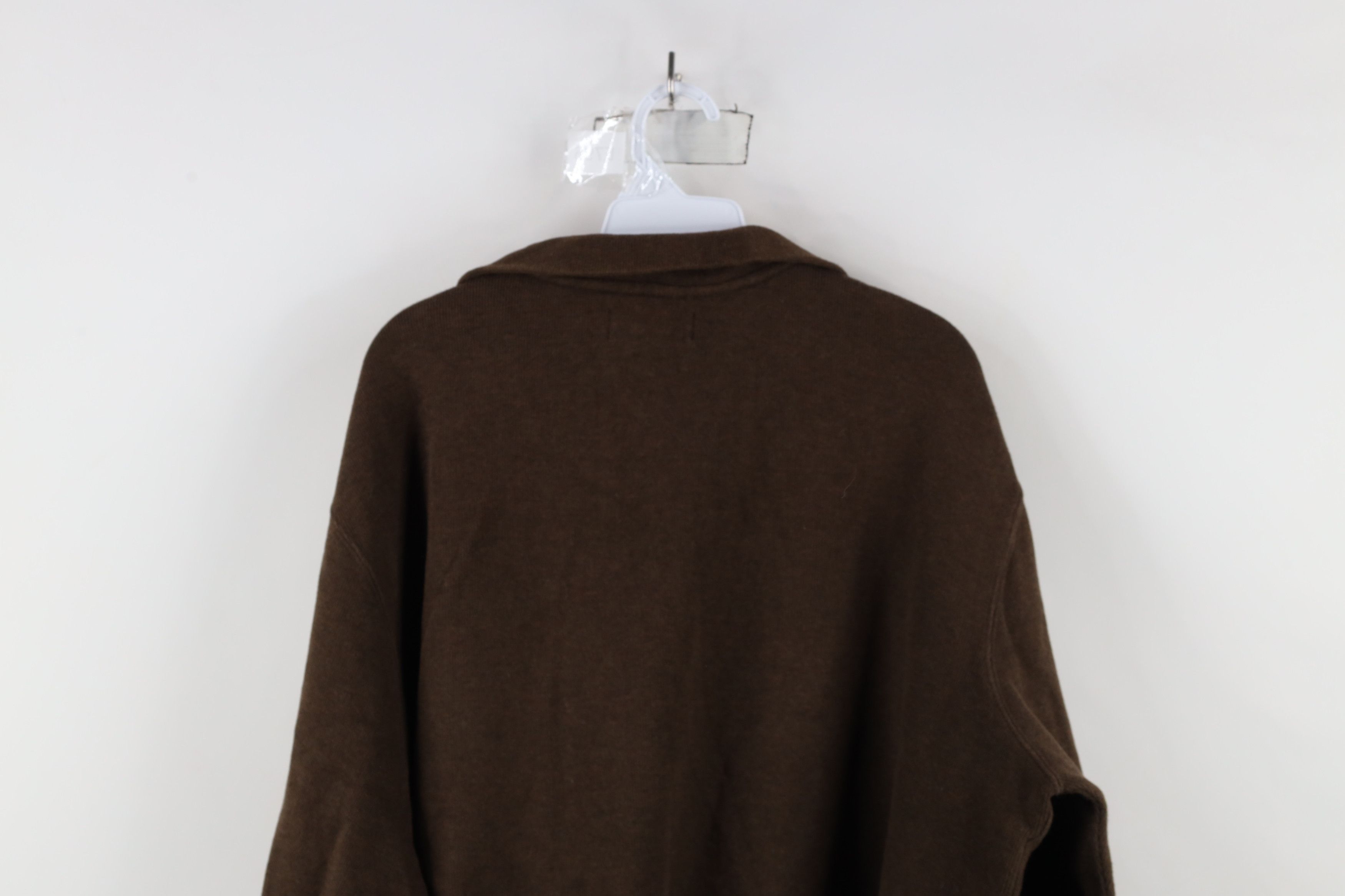 Ralph Lauren × Vintage Vintage 90s Ralph Lauren Ribbed Knit Half Zip Sweater Brown Size US XXL / EU 58 / 5 - 10 Thumbnail