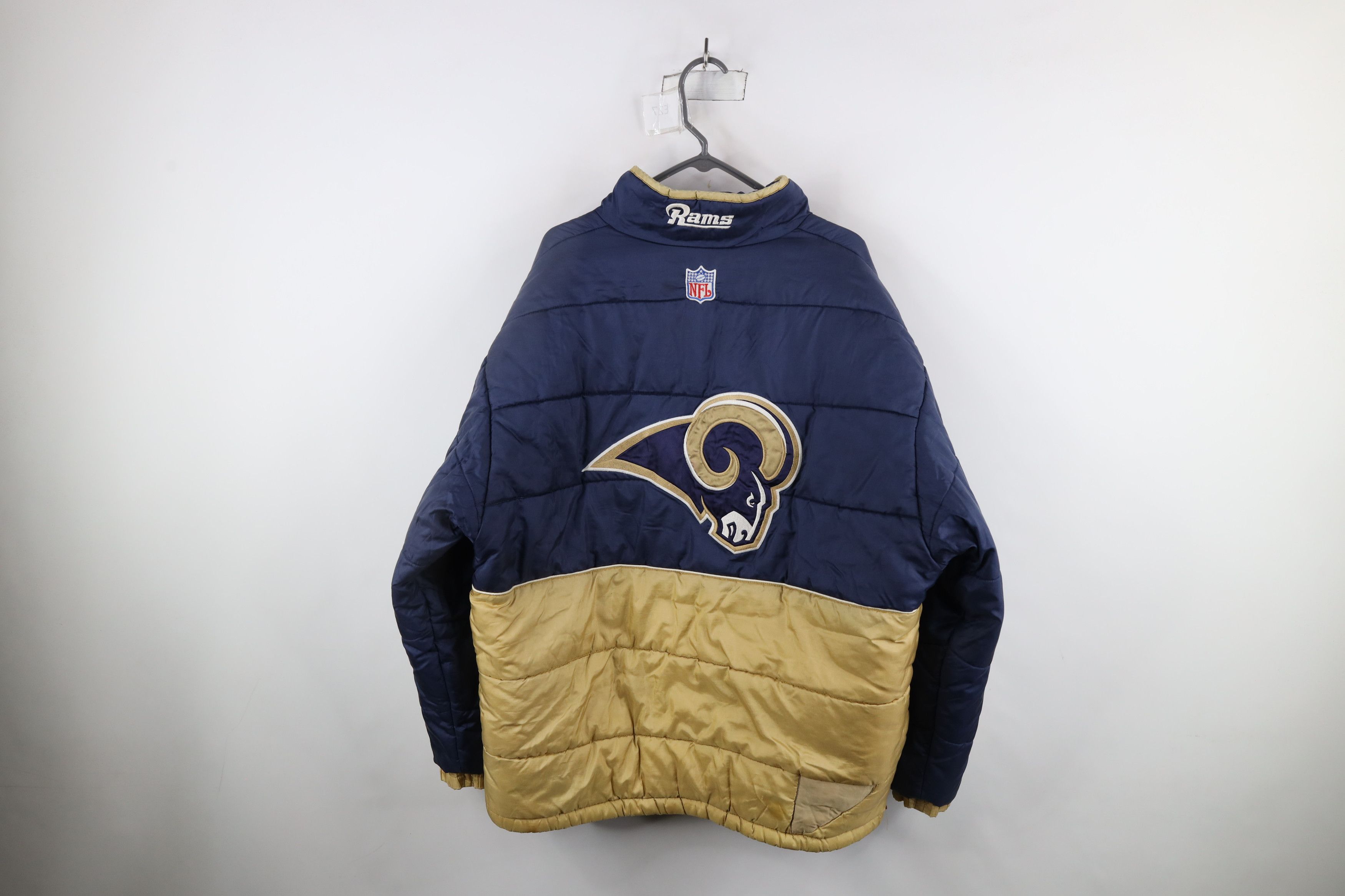 Reebok × Vintage Vintage 90s Reebok Rams Football Full Zip Puffer Jacket Size US XL / EU 56 / 4 - 16 Thumbnail