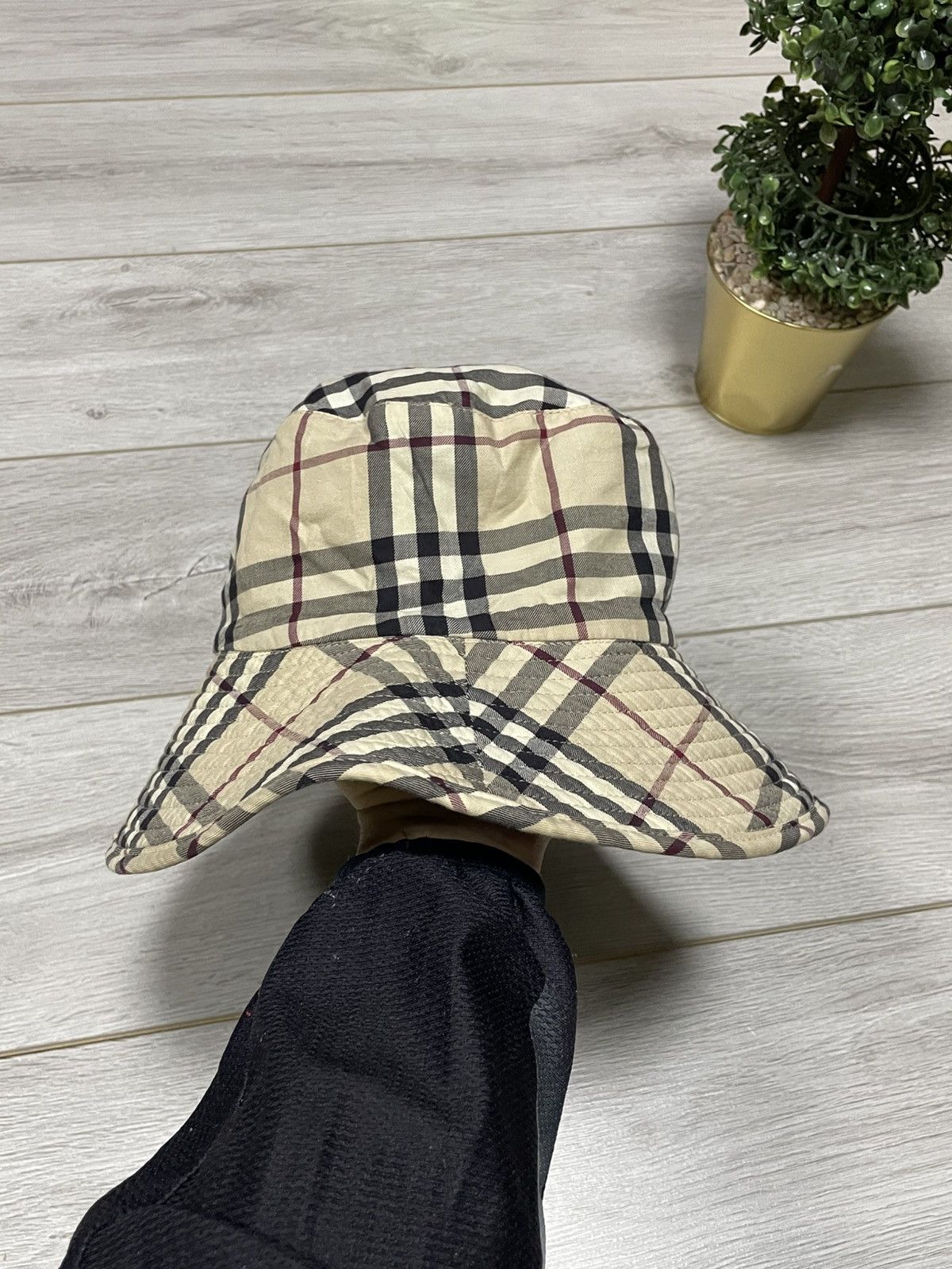 Burberry Burberry London denim bucket hat nova check double-side hat Size ONE SIZE - 4 Thumbnail