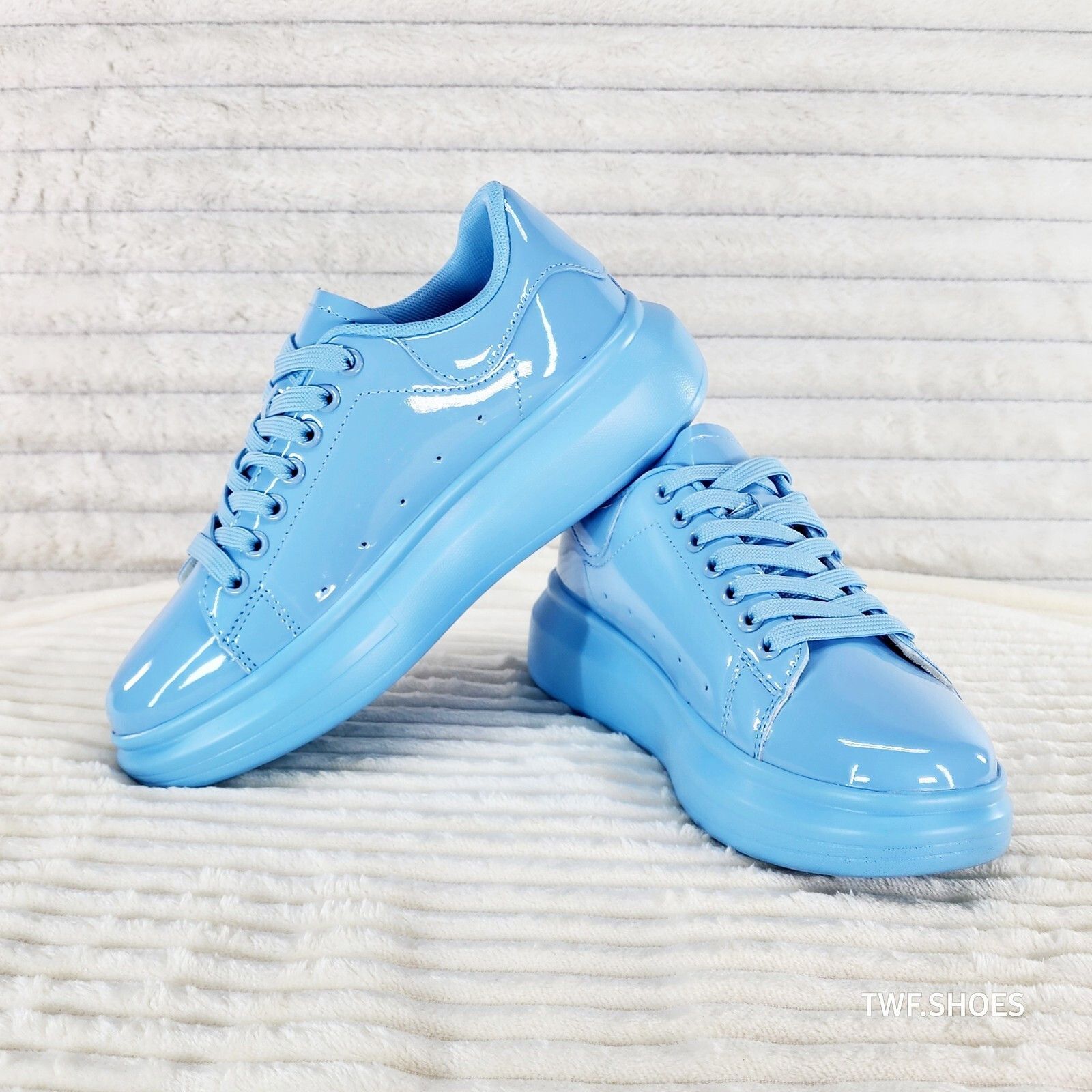 Other Cush Baby 3 Patent Baby Blue Comfy Sneakers Tennis Shoes (US Size US 5 / IT 35 - 1 Thumbnail