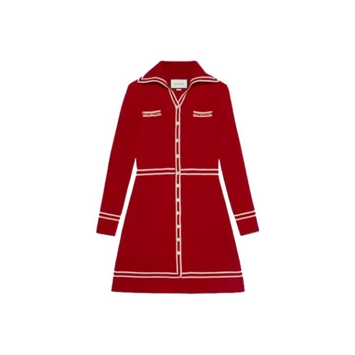 Gucci Gucci Red Long Sleeve Wool Dress Size XS / US 0-2 / IT 36-38 - 1 Thumbnail