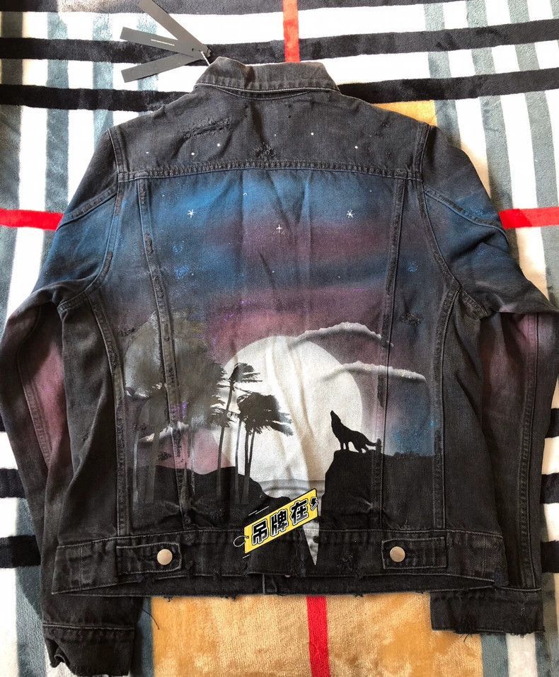 Amiri AMIRI night wolf starry sky destruction jacket-2506 Size US L / EU 52-54 / 3 - 3 Thumbnail