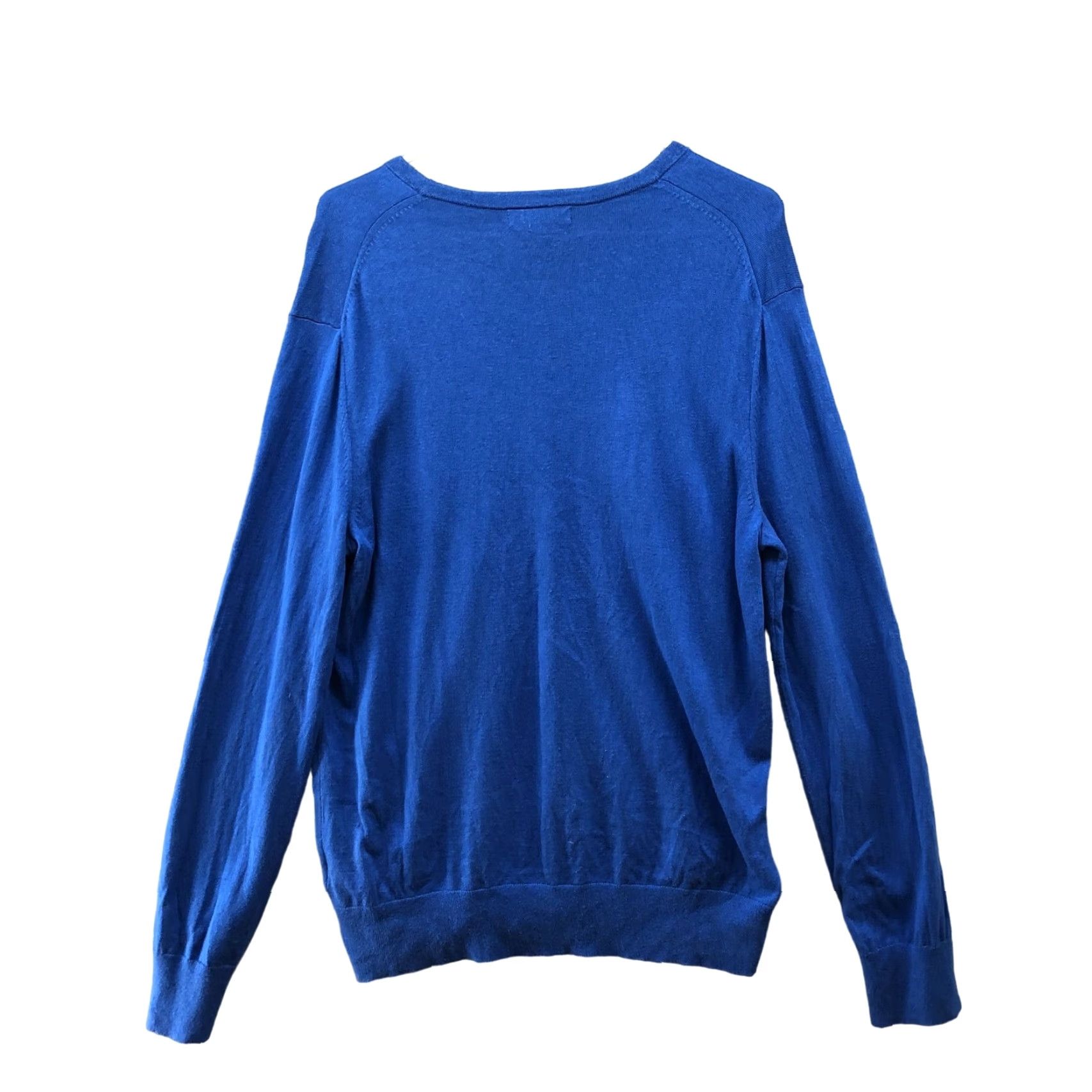 Banana Republic Banana Republic Luxury Blend Sweater Mens L V-neck Blue Silk Cashmere Pullover Size US L / EU 52-54 / 3 - 2 Thumbnail