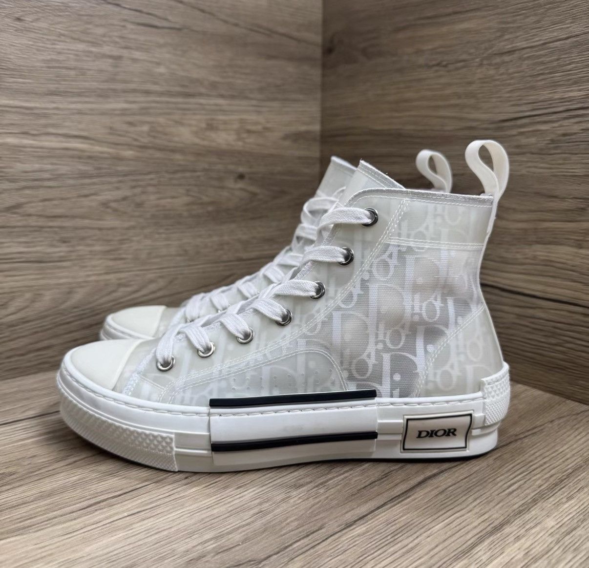 Dior Dior B23 White Mesh High-Top Sneakers J41 Size US 6 / IT 36 - 1 Thumbnail