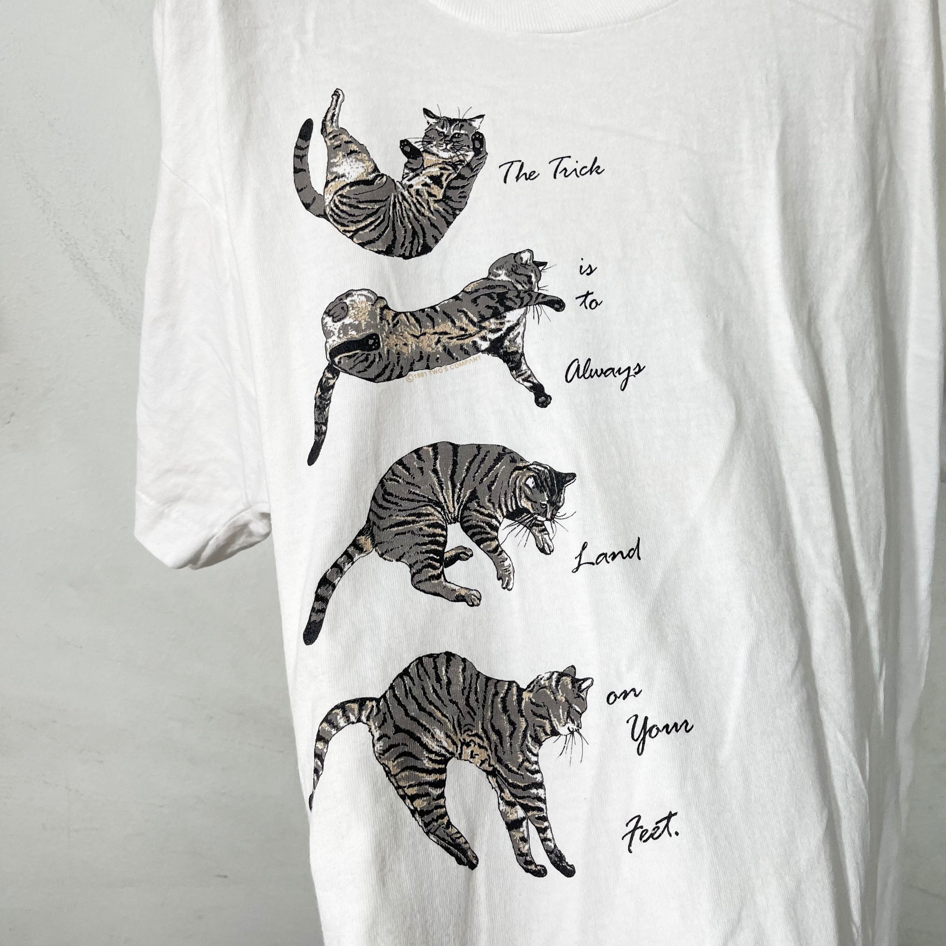 Vintage Vintage 90s Cat Quote T-Shirt Size US L / EU 52-54 / 3 - 2 Thumbnail