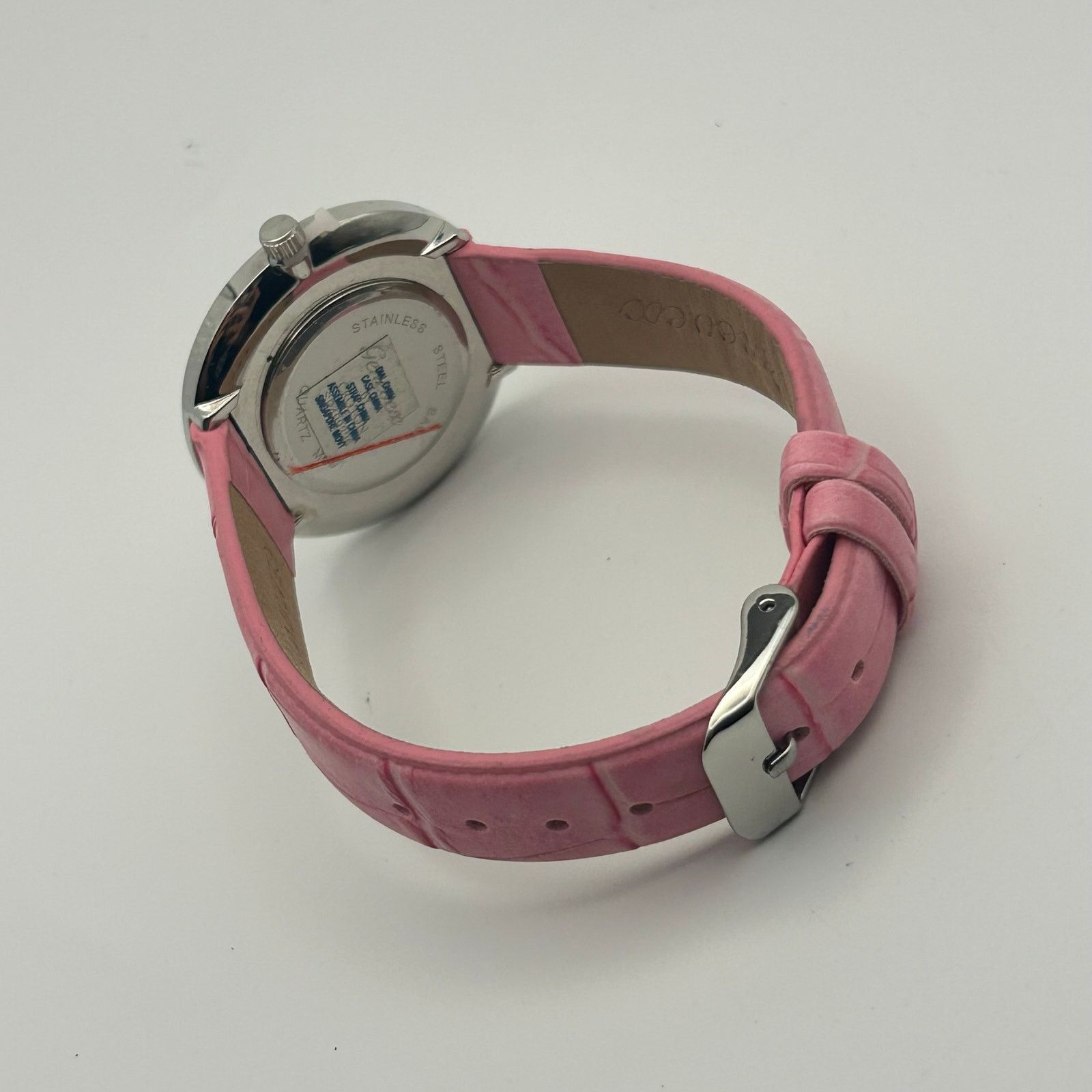 Other Genevex by Croton Womens Silver-Tone Pink Band Quartz Watch Size ONE SIZE - 5 Thumbnail