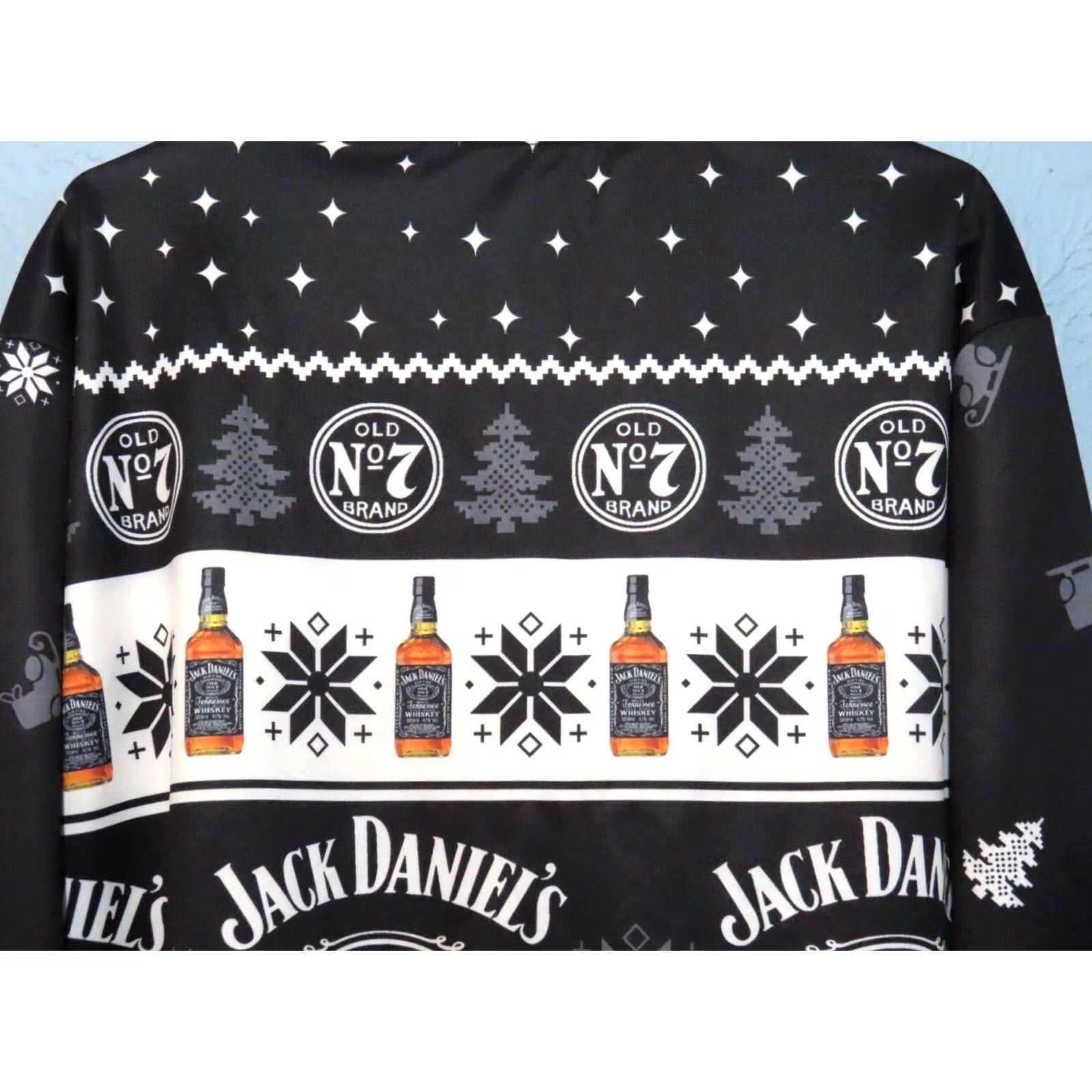 Vintage Jack Daniels Old No. 7 Shirt Christmas Mens Large Long Sleeve Graphic Print Crew Neck Black Size US L / EU 52-54 / 3 - 6 Thumbnail