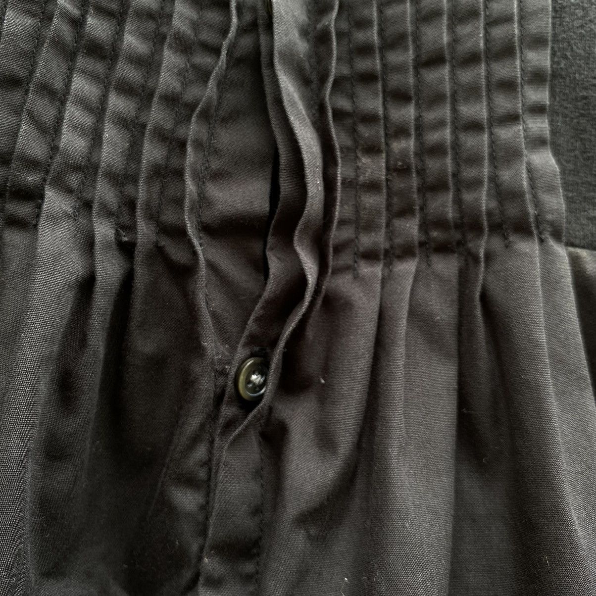 Sacai X Nike Black Short Sleeve Nike Top with Ruffle Trim