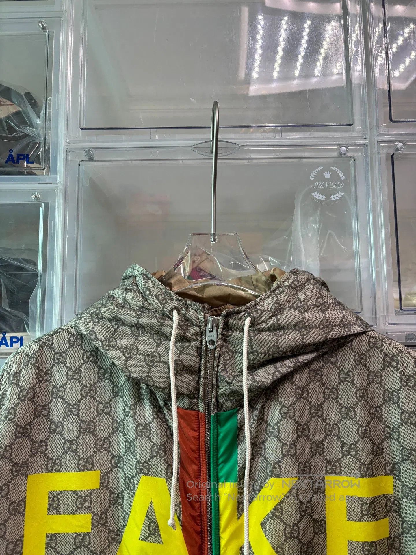 Gucci Gucci Brown Letter Print Hooded Jacket. Size US M / EU 48-50 / 2 - 4 Thumbnail