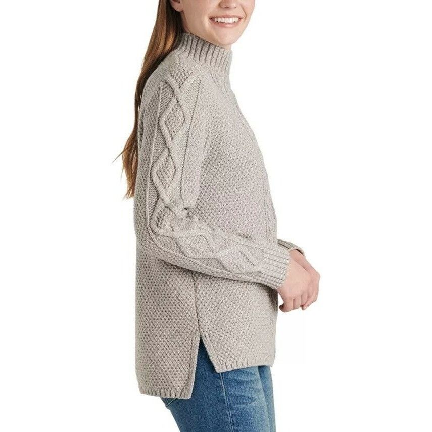 Lucky Brand Lucky Brand Cable Knit Turtleneck Sweater, Gray, Size M Size M / US 6-8 / IT 42-44 - 2 Thumbnail