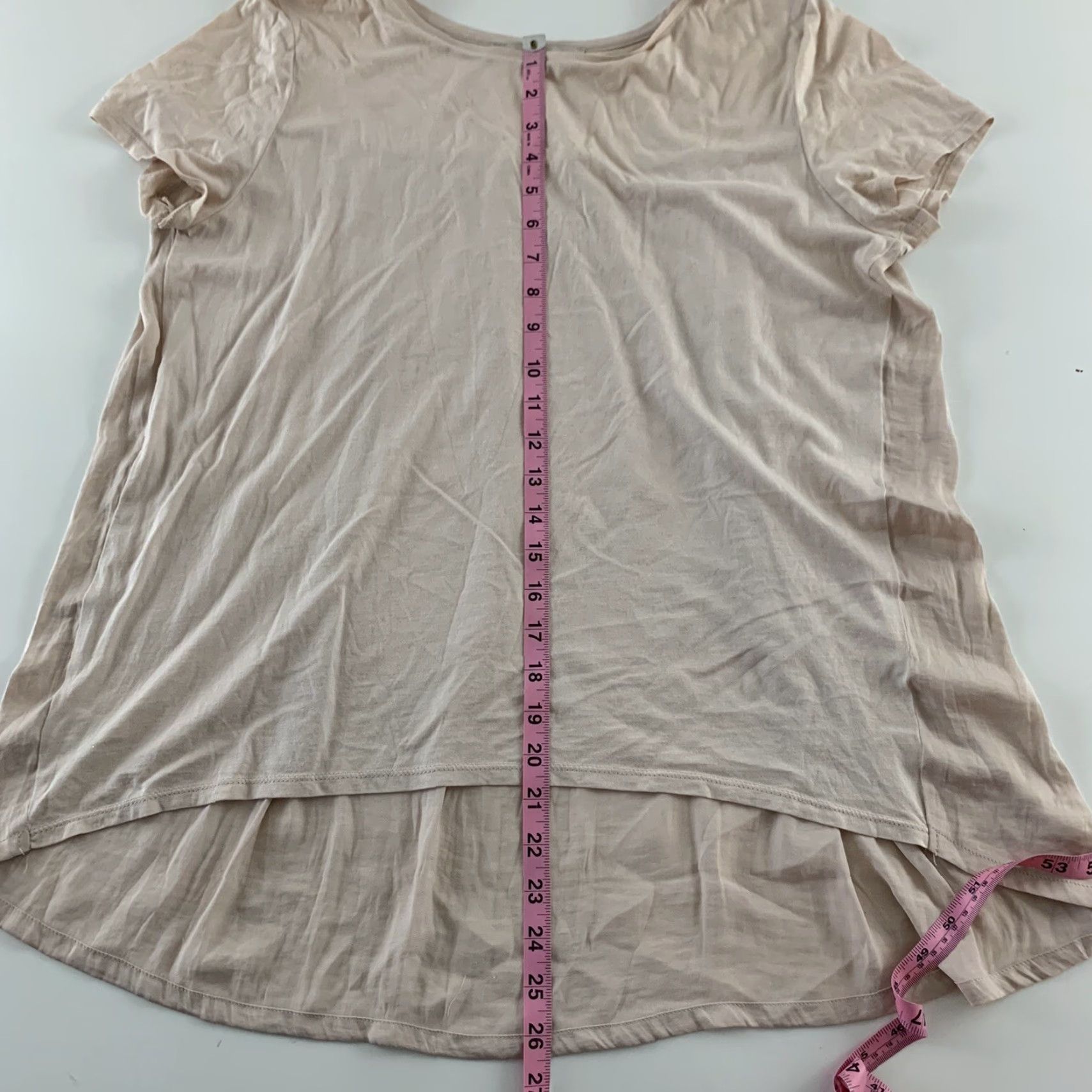 Ann Taylor Ann Taylor Loft Short Sleeve Top Women's Size M Solid Light Pink Blouse Pink Womens M Short Sleeve Shirt Blouse Size M / US 6-8 / IT 42-44 - 4 Thumbnail