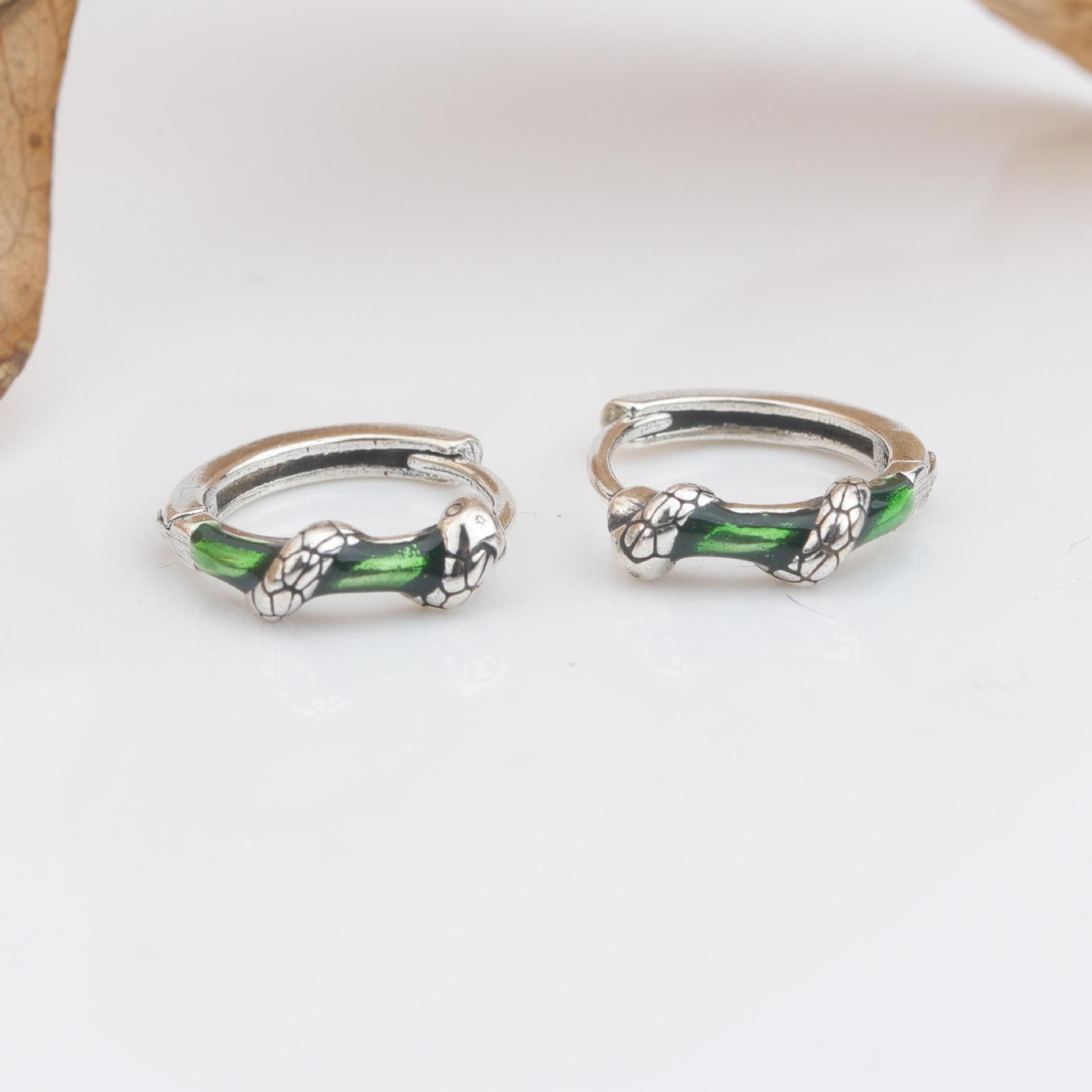 Jewelry × Sterling Silver Hip-hop Earrings One Pairs Chrome Jewelry Size ONE SIZE - 2 Thumbnail