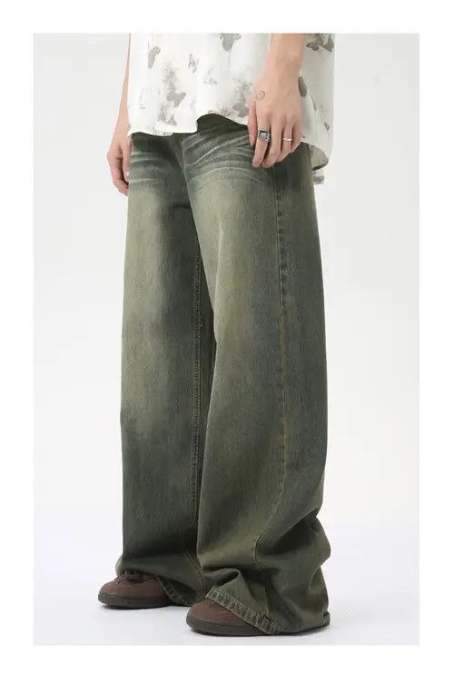 Japanese Brand × Jean American retro distressed straight wide-leg jeans Size US 32 / EU 48 - 3 Thumbnail