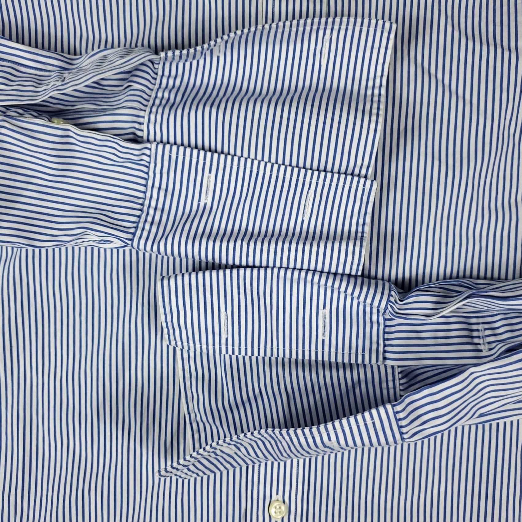 Ralph Lauren Ralph Lauren Shirt Mens 16.5 Blue Striped French Cuff Button Up Long Sleeve Shirt Size US XL / EU 56 / 4 - 5 Thumbnail