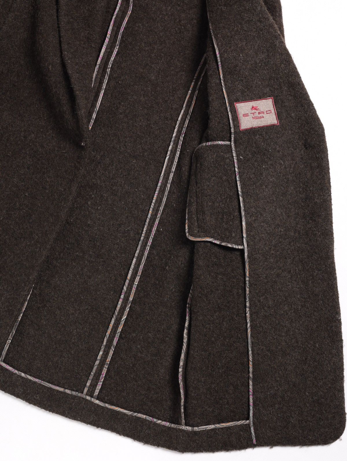 Etro Etro Milano Lana Wool Long Coat Brown Khaki Olive Jacket Size US M / EU 48-50 / 2 - 10 Thumbnail