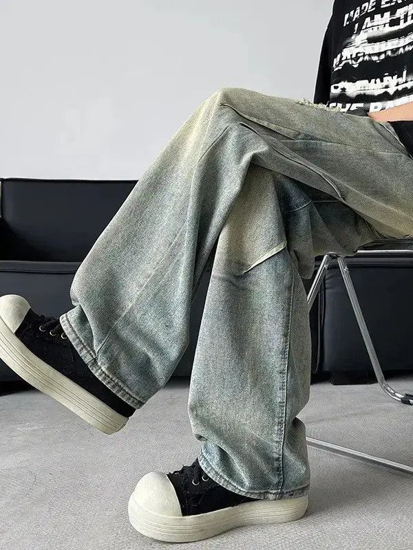 Japanese Brand Retro loose straight leg micro flared jeans Size US 32 / EU 48 - 5 Thumbnail