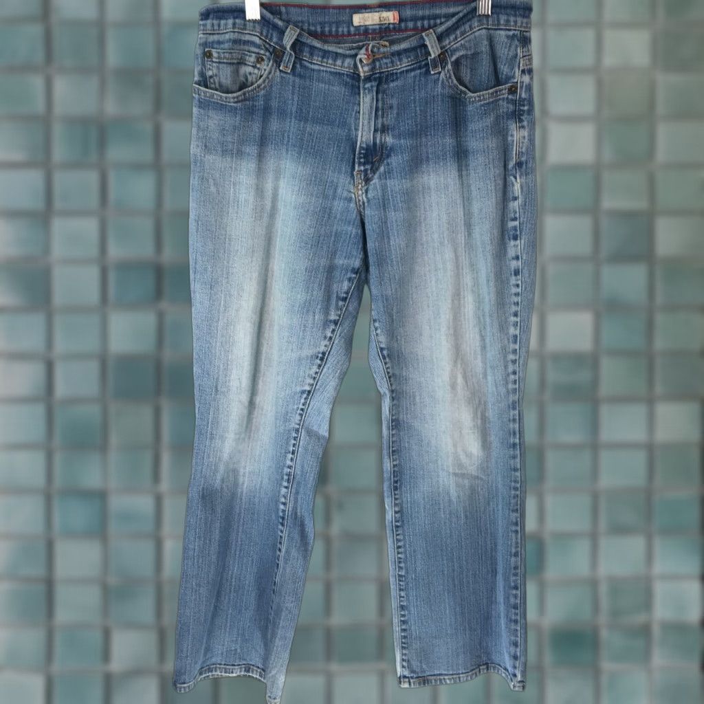 Denime Levis 550 Womens Casual Flat Front Relaxed Boot Cut Blue Denim Jeans Size 10 Size 32" / US 10 / IT 46 - 1 Thumbnail