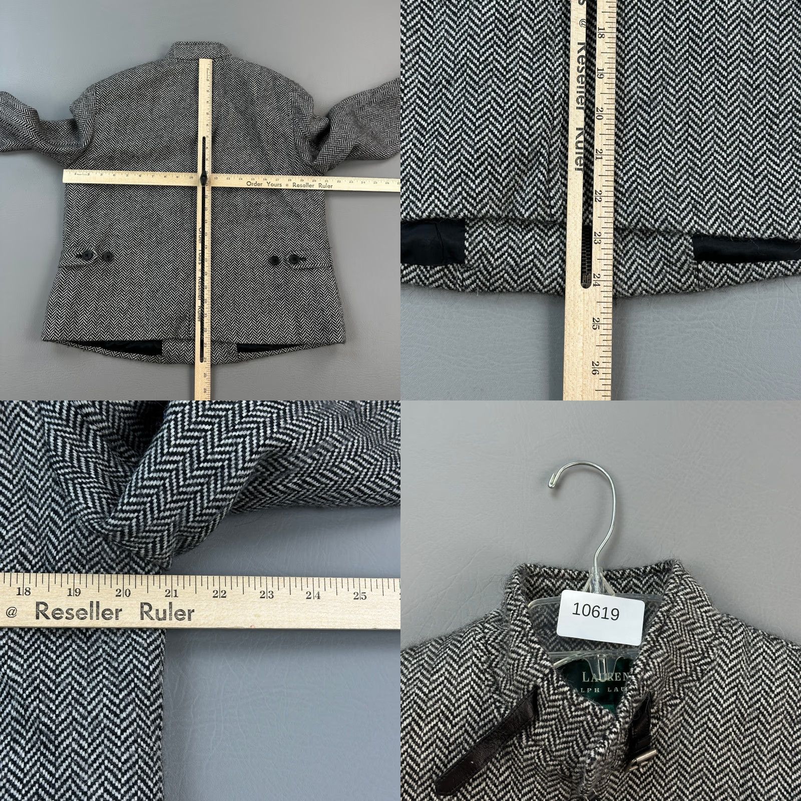 Ralph Lauren Lauren Ralph Lauren Jacket Women's 12 Gray Herringbone Wool Alpaca Full Zip Size XL / US 12-14 / IT 48-50 - 9 Thumbnail